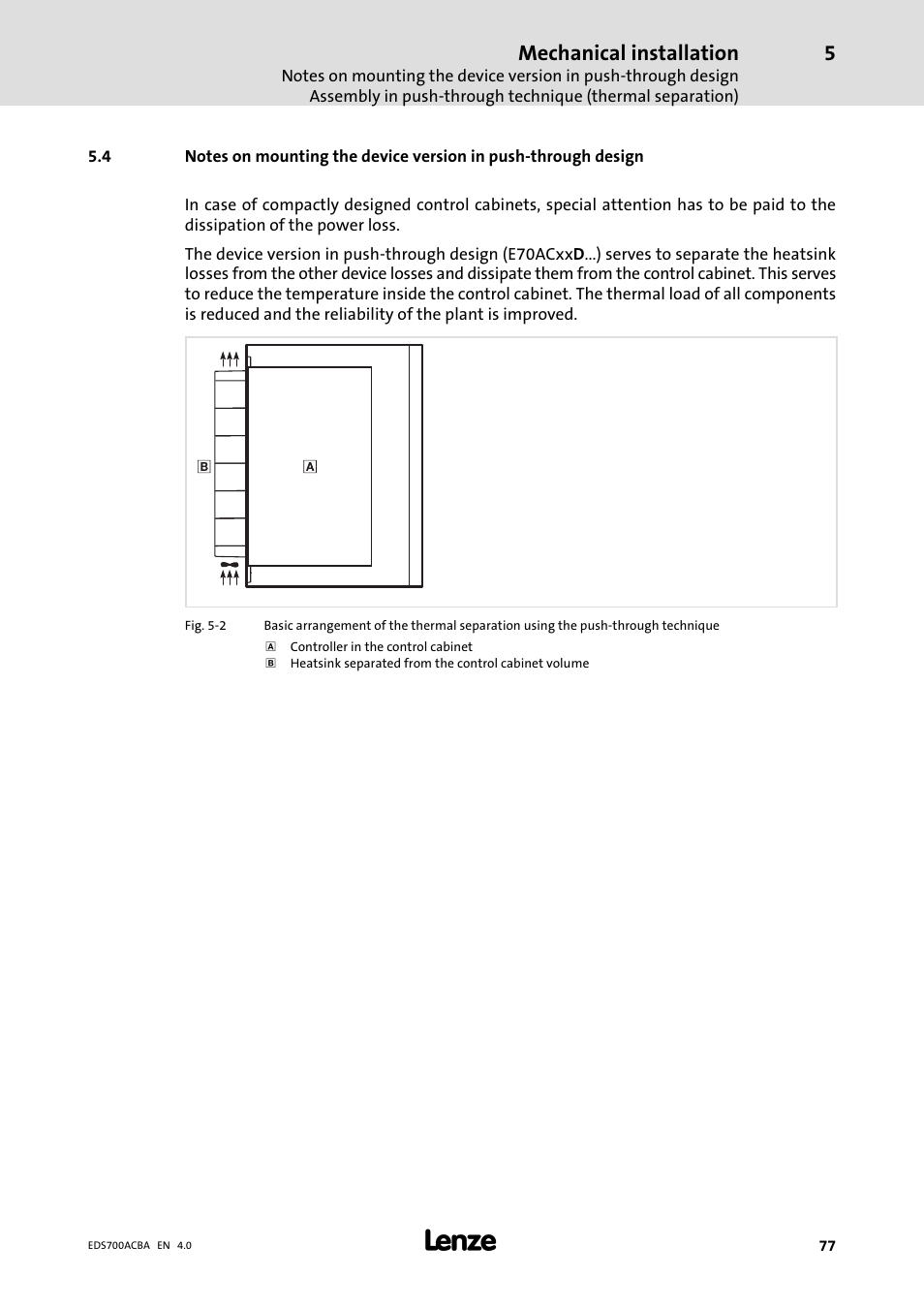 Mechanical installation | Lenze i700 Manual User Manual | Page 77 / 159