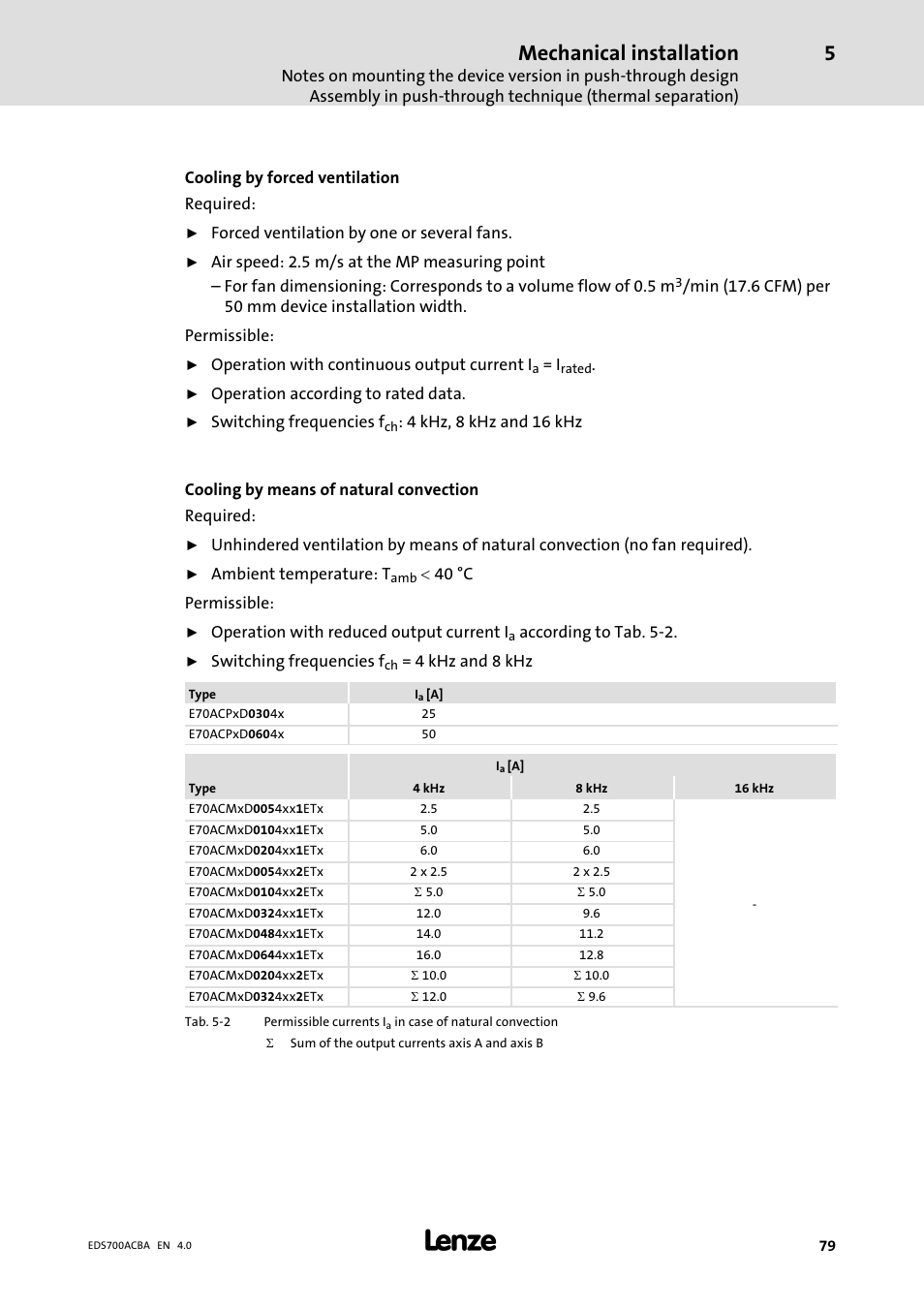 Mechanical installation | Lenze i700 Manual User Manual | Page 79 / 159