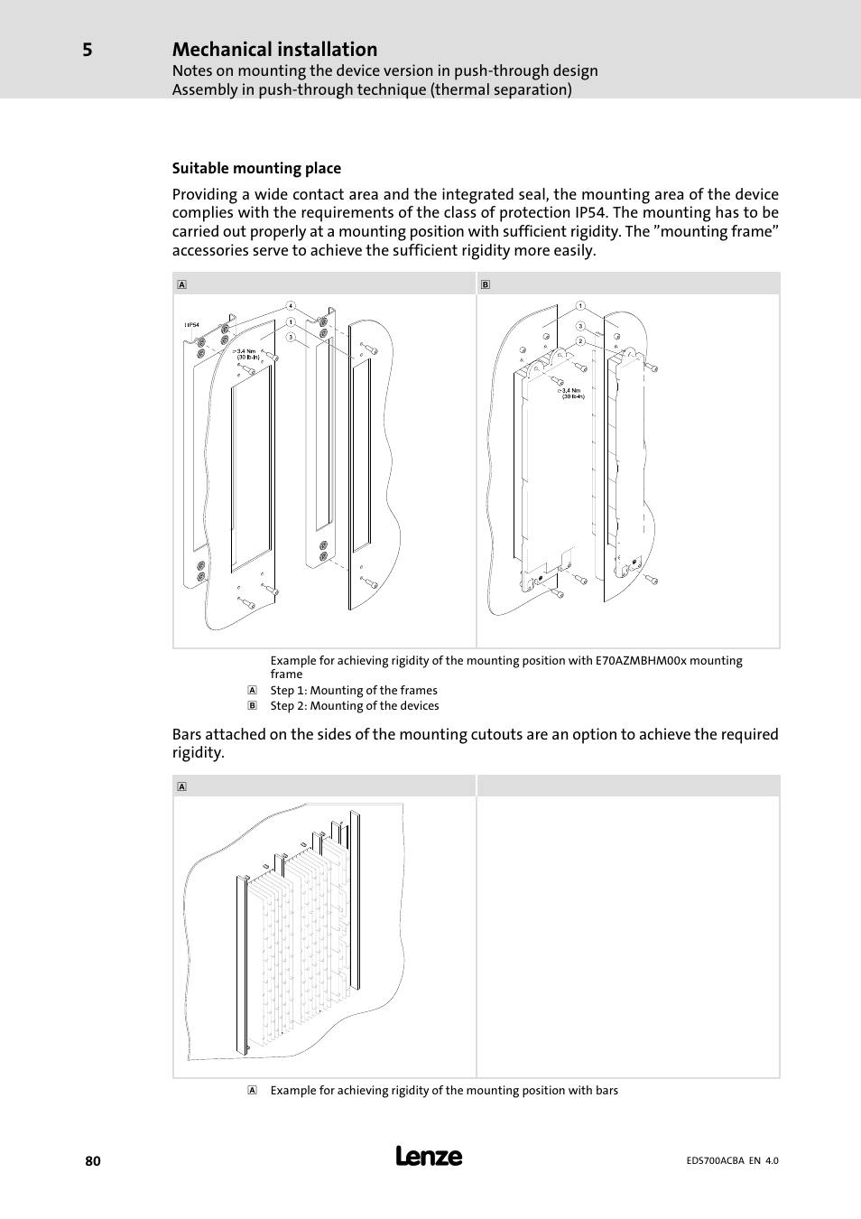 Mechanical installation | Lenze i700 Manual User Manual | Page 80 / 159
