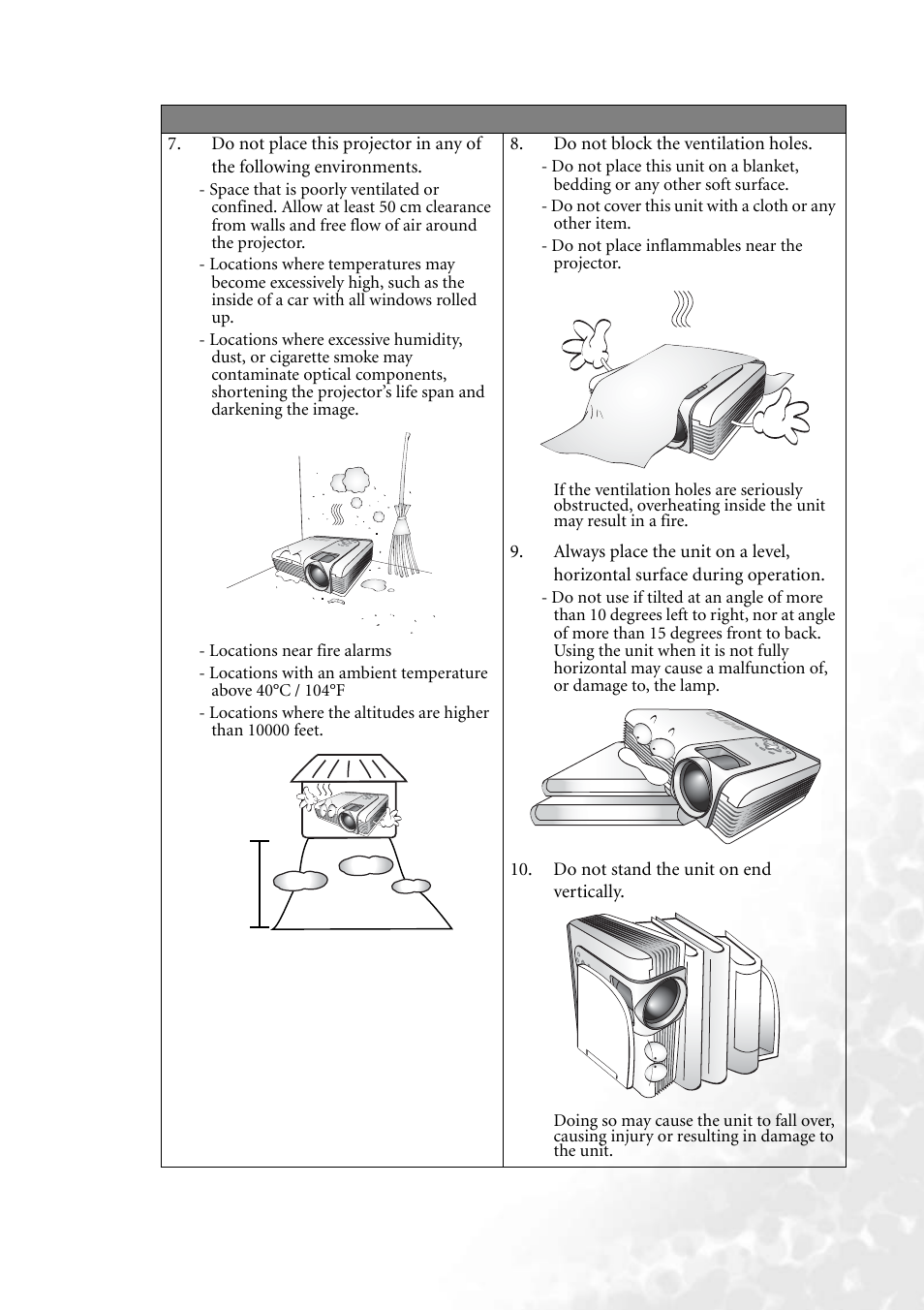 BenQ PB8260 User Manual | Page 7 / 53