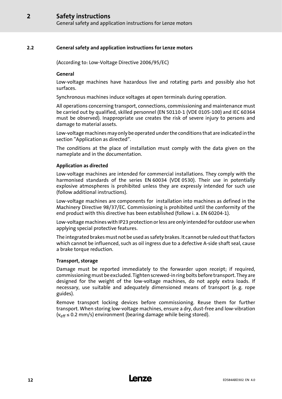 Safety instructions | Lenze 8400 BaseLine Manual User Manual | Page 12 / 114
