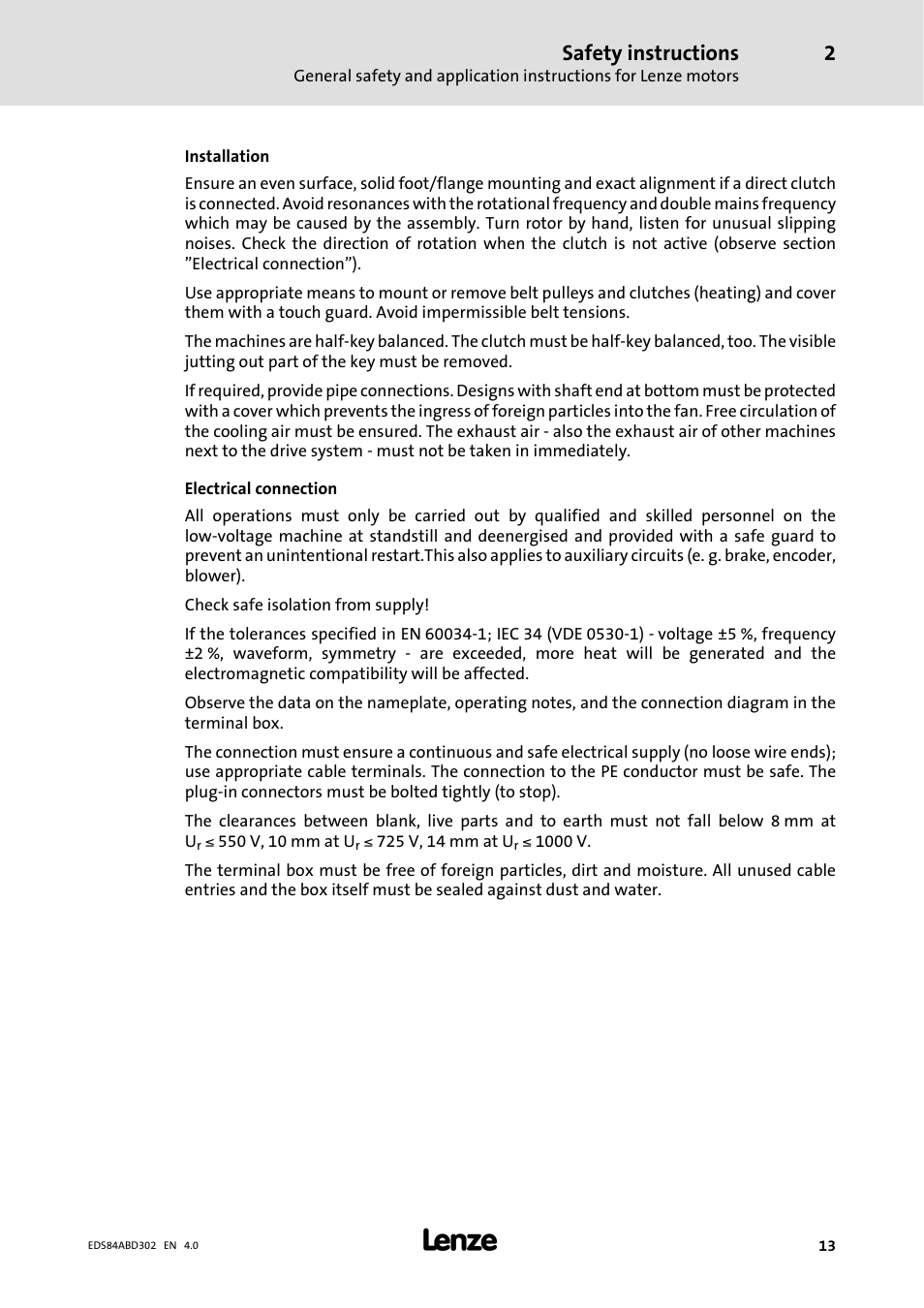 Safety instructions | Lenze 8400 BaseLine Manual User Manual | Page 13 / 114