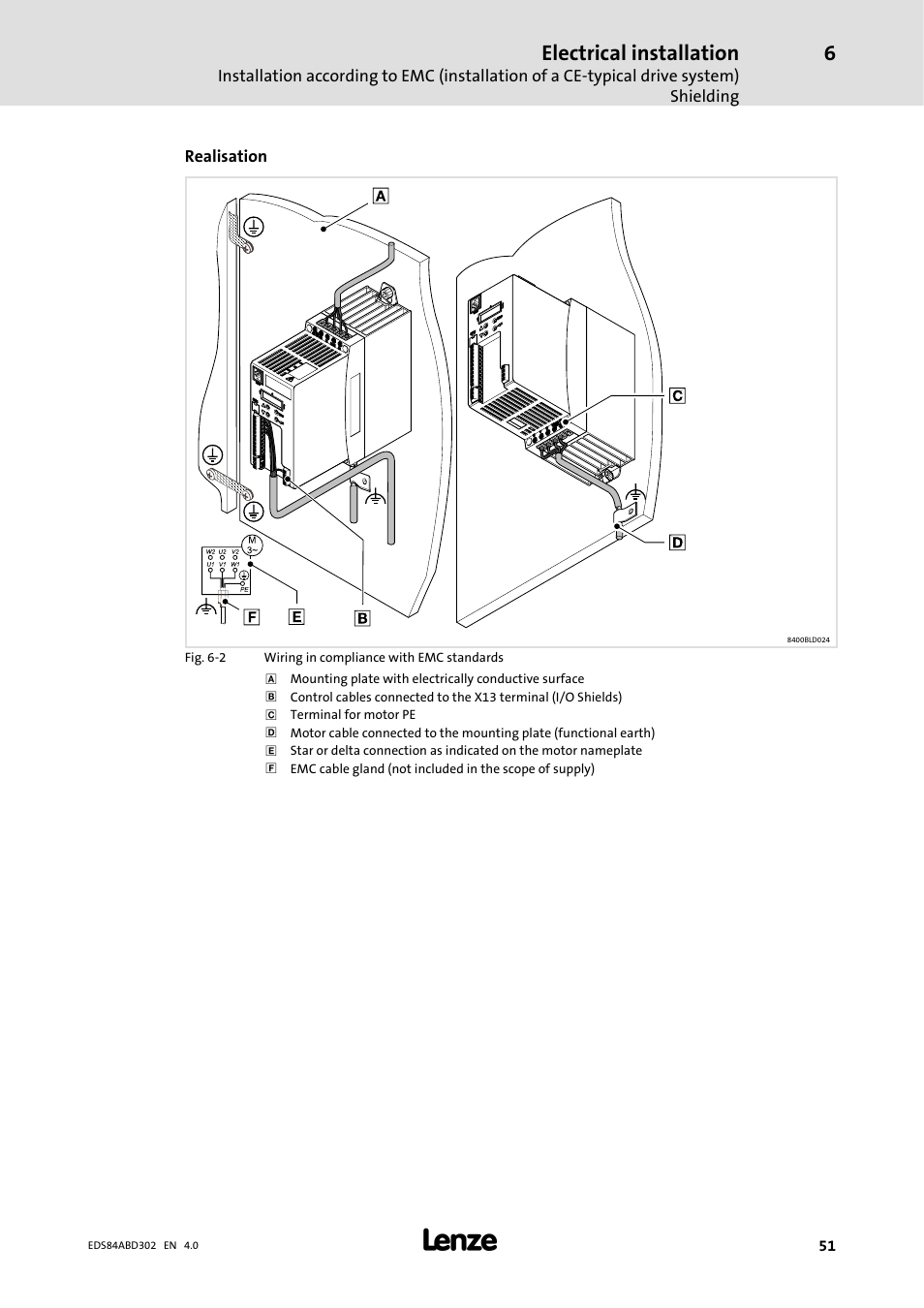 Electrical installation | Lenze 8400 BaseLine Manual User Manual | Page 51 / 114