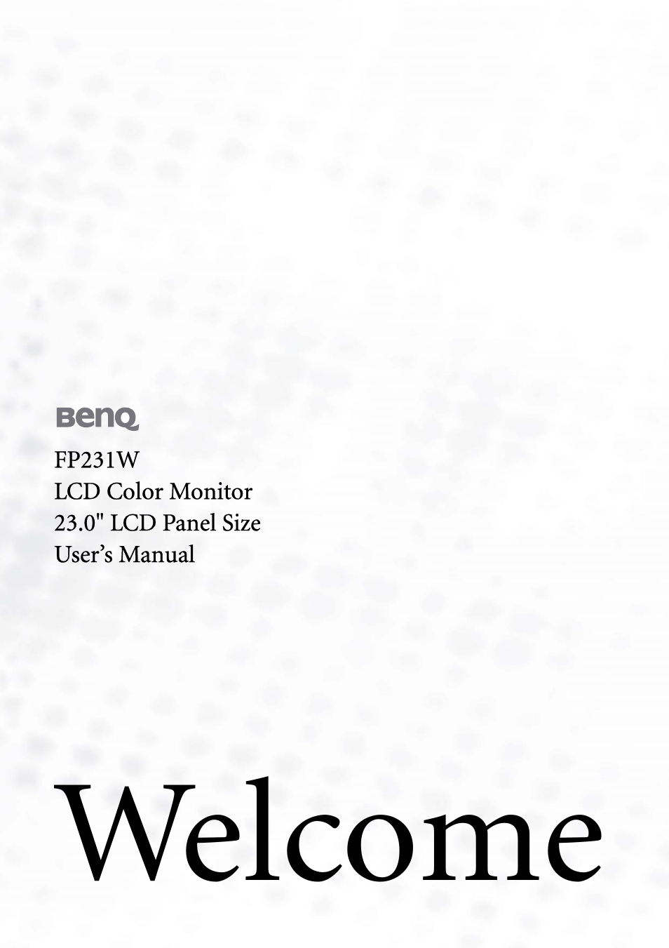 BenQ FP231W User Manual | 37 pages