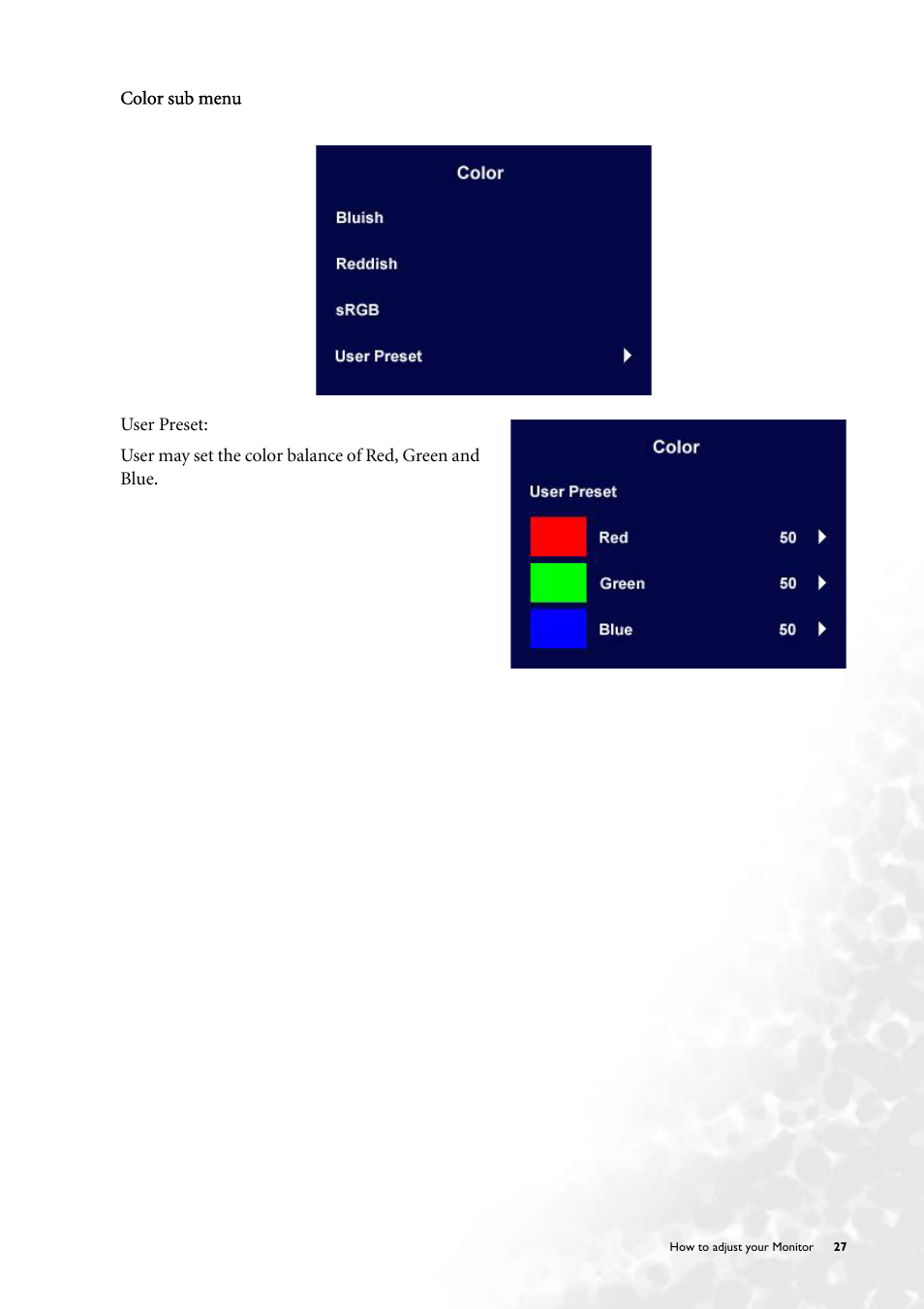 BenQ FP231W User Manual | Page 27 / 37