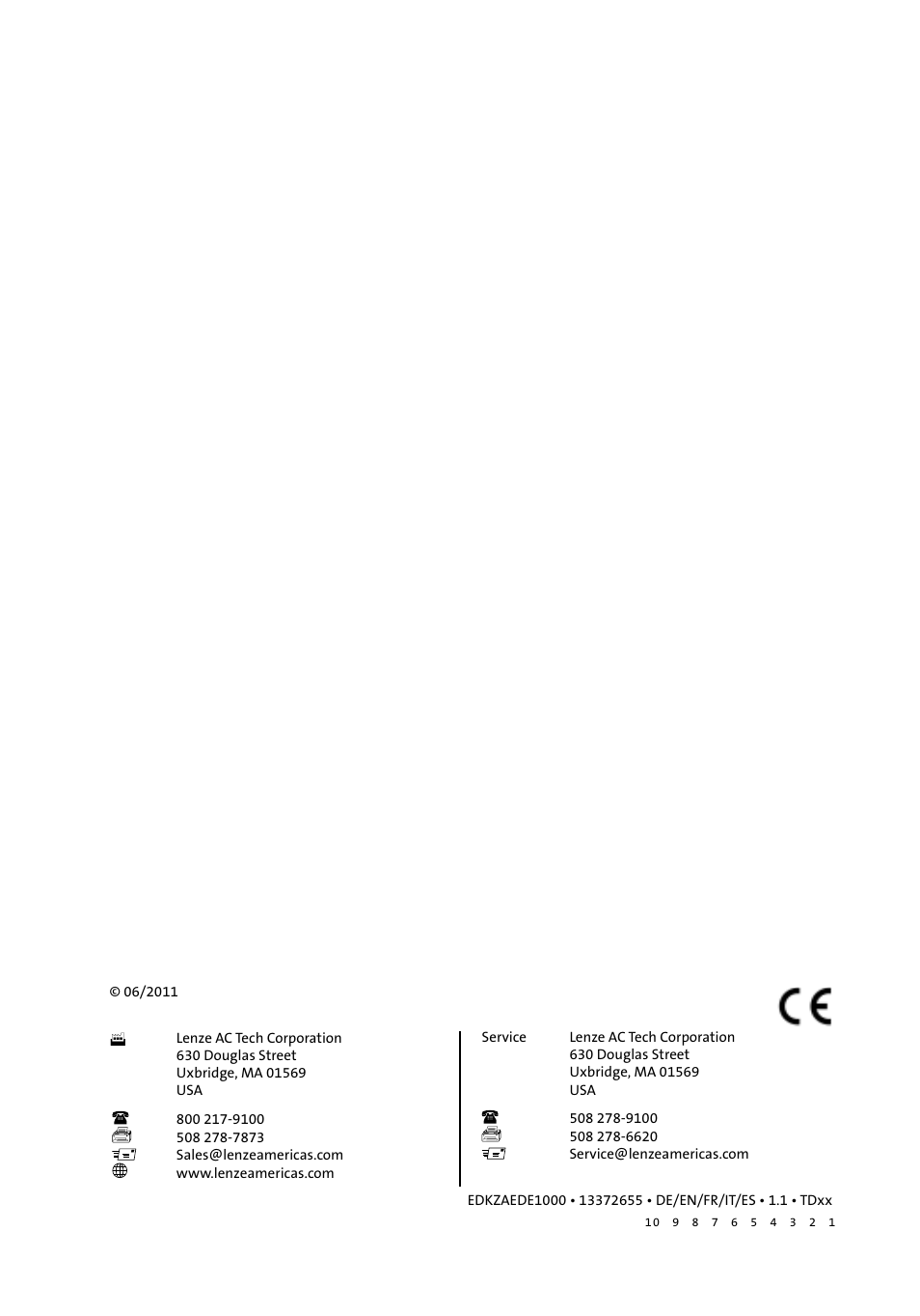 Lenze EZAEDE1000 User Manual | Page 76 / 76