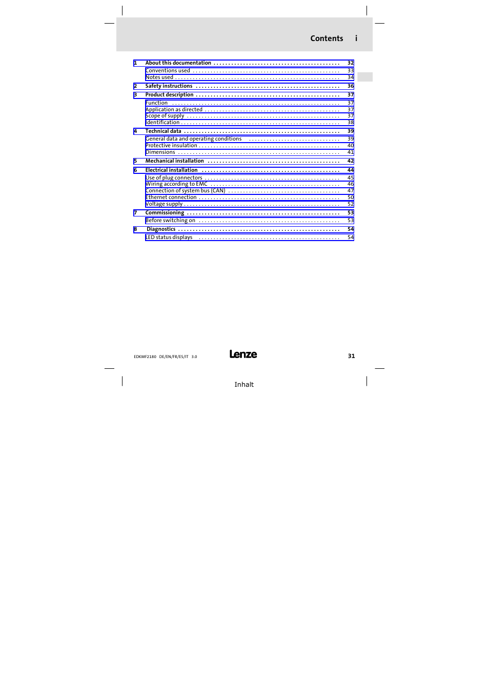 Lenze EMF2180IB EthernetCAN User Manual | Page 31 / 134