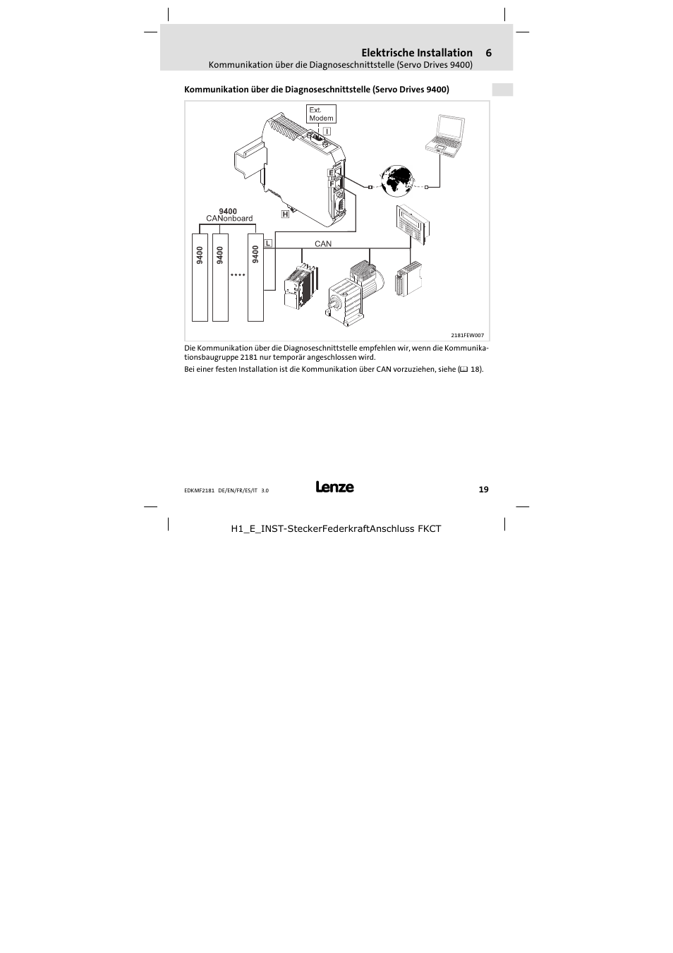 Lenze EMF2181IB User Manual | Page 19 / 154