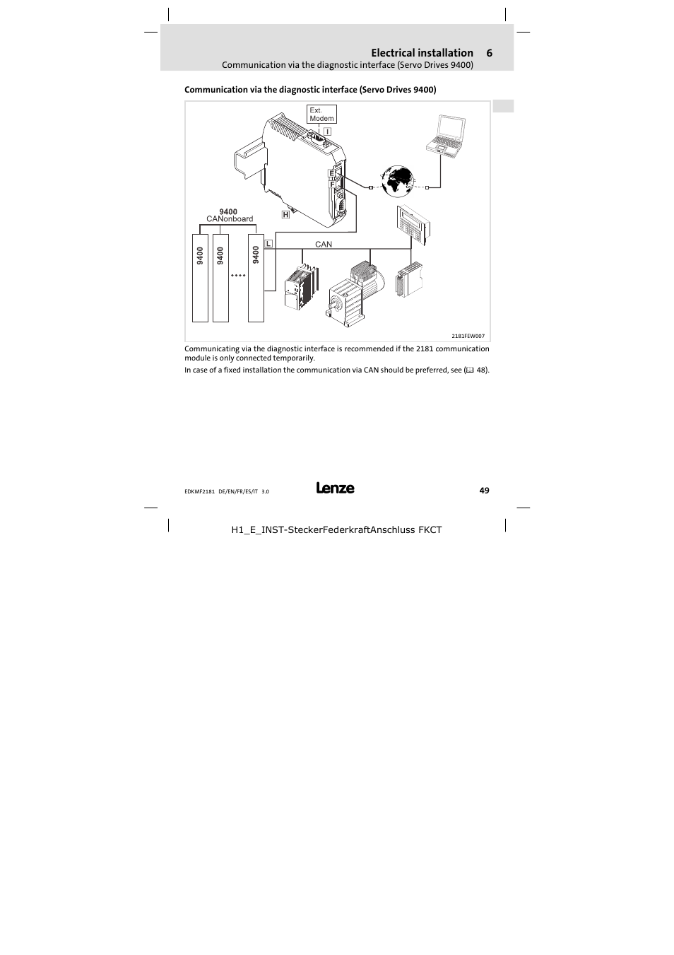 Lenze EMF2181IB User Manual | Page 49 / 154