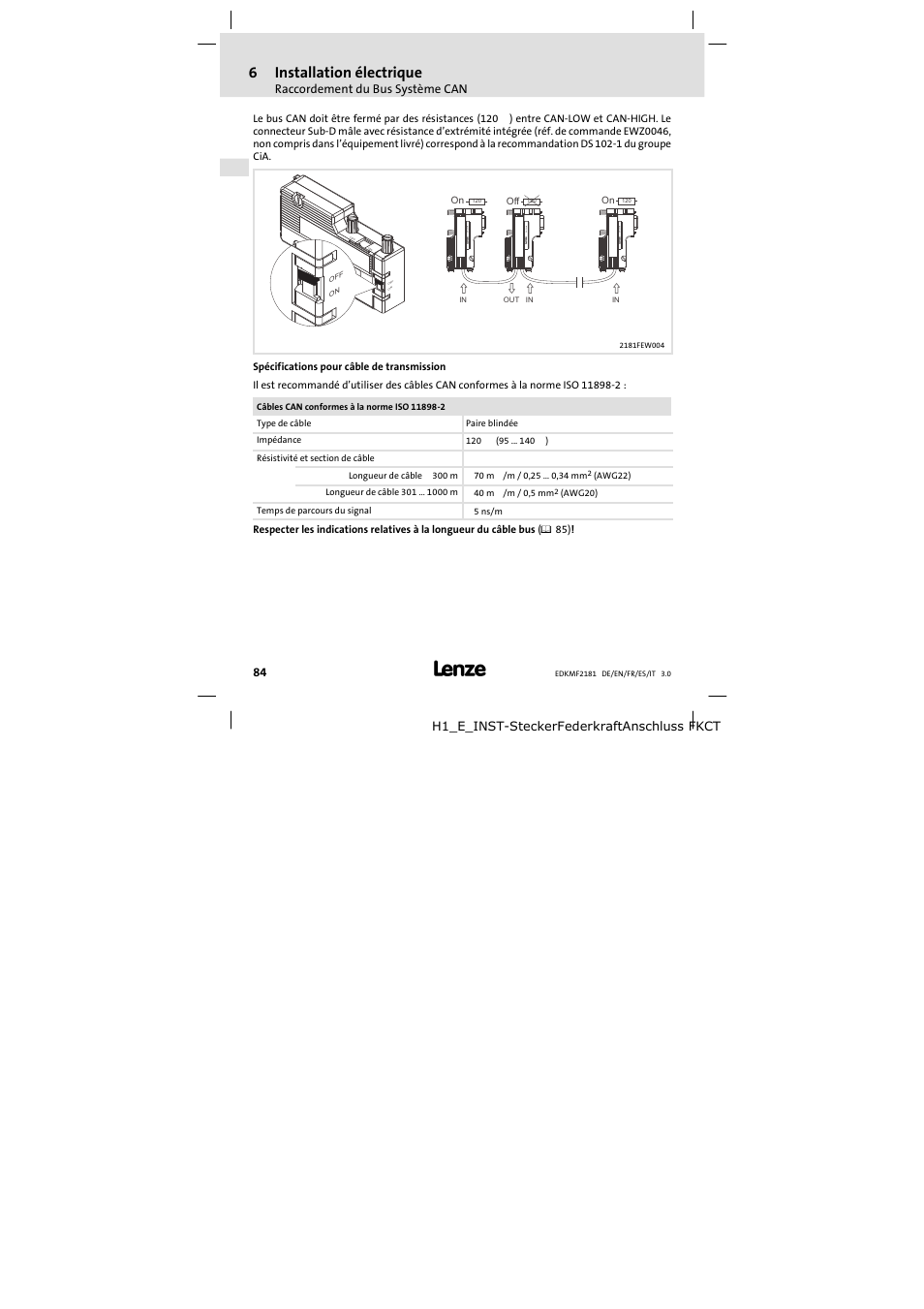 6installation électrique, Ewz0046 | Lenze EMF2181IB User Manual | Page 84 / 154