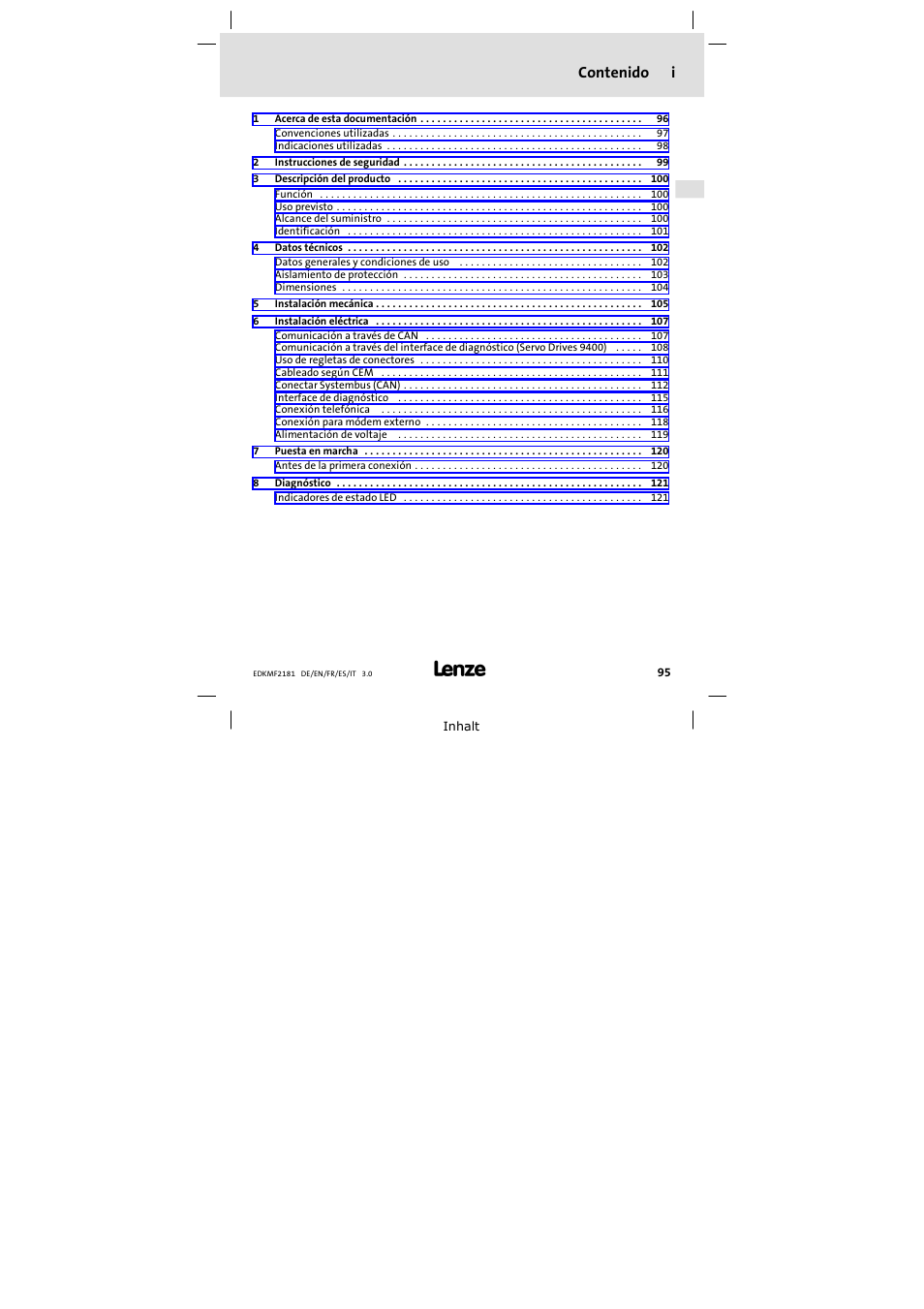 Lenze EMF2181IB User Manual | Page 95 / 154