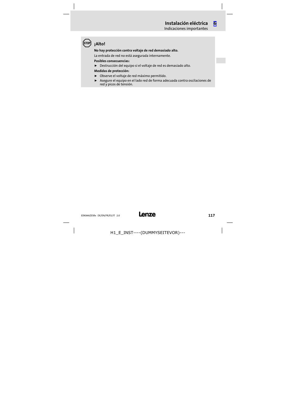 Lenze E84AZESR RFI filter 3-29A User Manual | Page 117 / 154