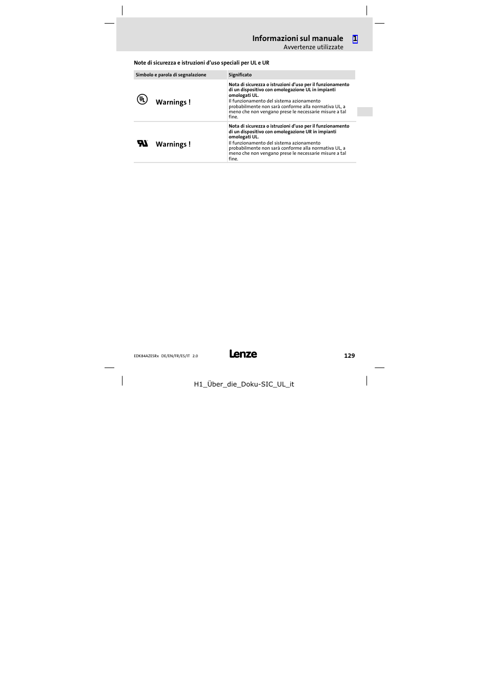 Lenze E84AZESR RFI filter 3-29A User Manual | Page 129 / 154