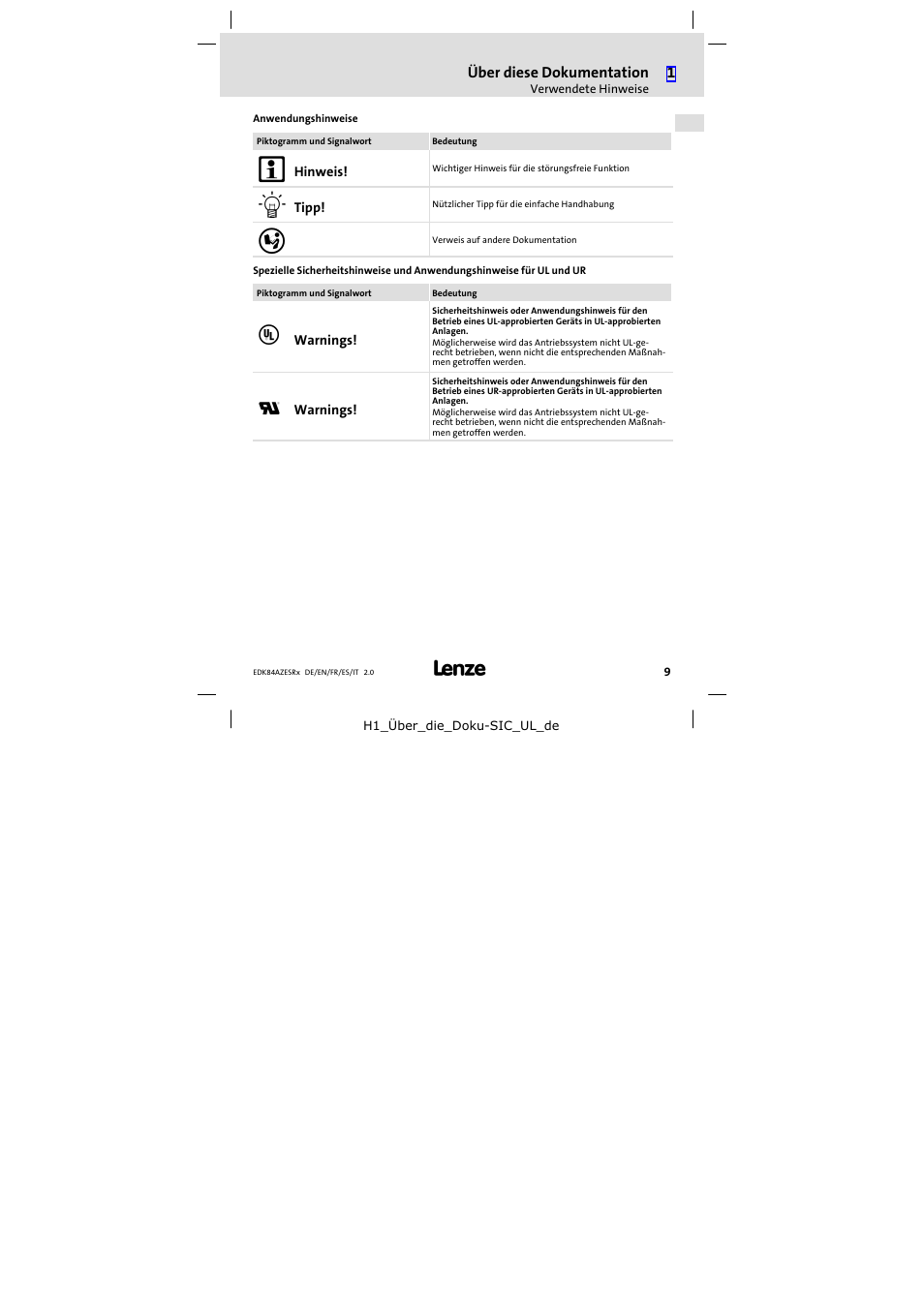 Lenze E84AZESR RFI filter 3-29A User Manual | Page 9 / 154