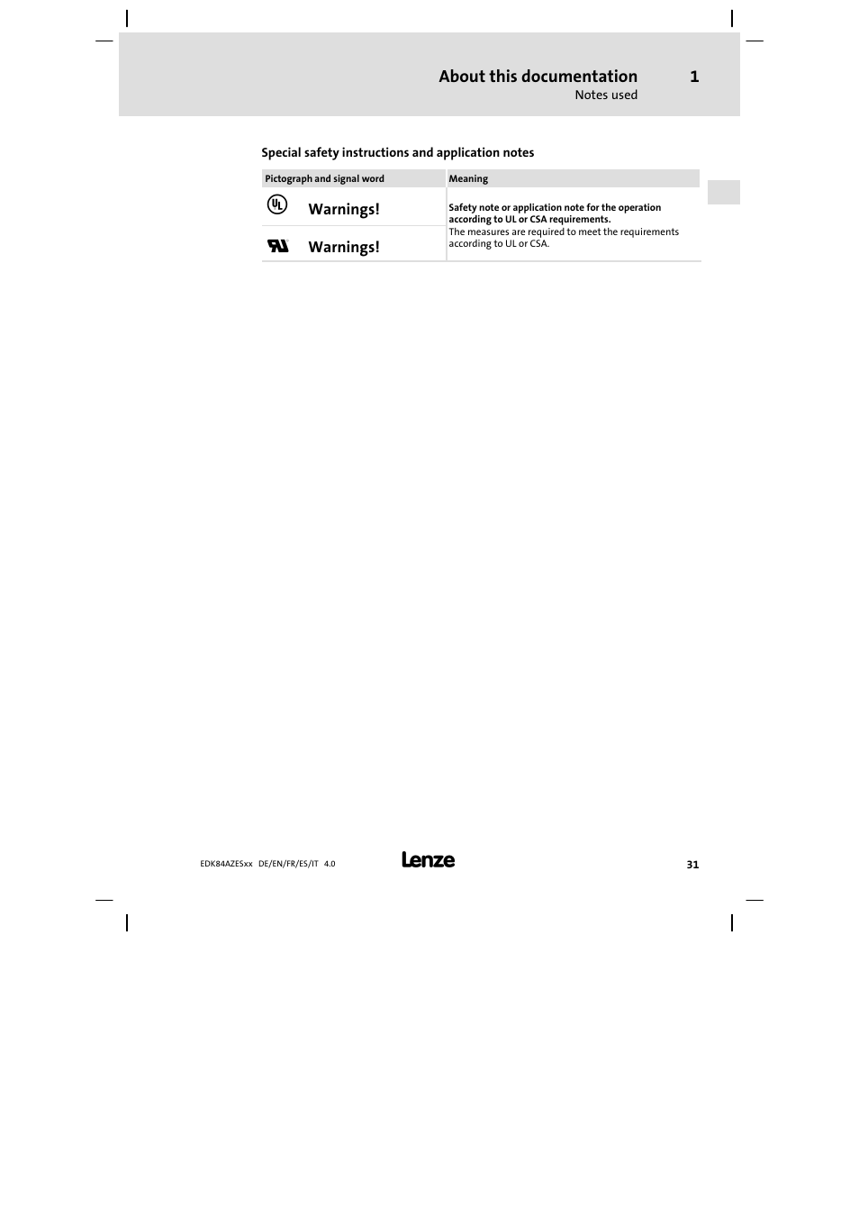 Lenze E84AZESR Mains filter-RFI filter 42-96A User Manual | Page 31 / 120