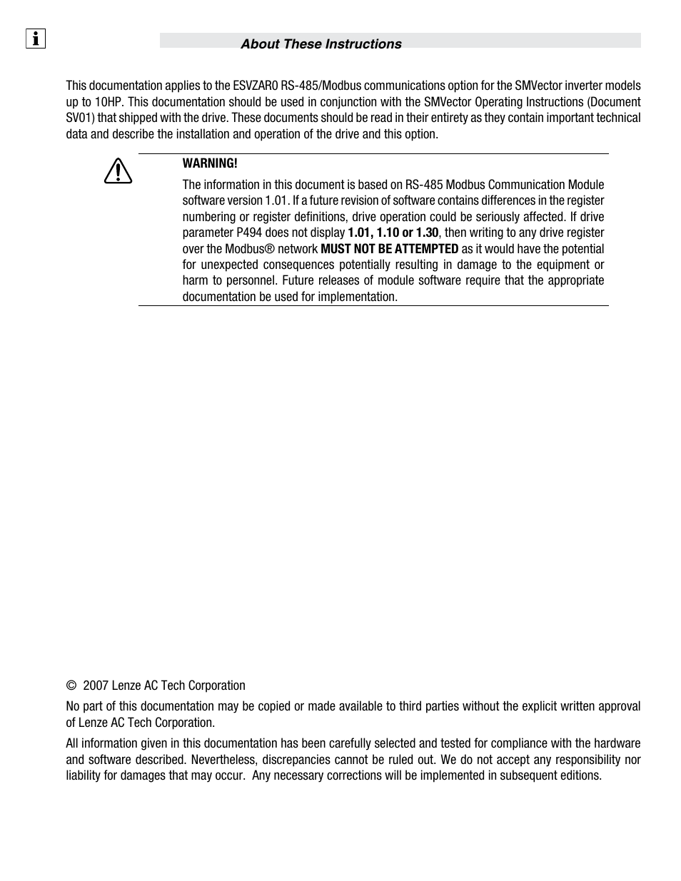 Lenze ESVZAR0 RS-485 User Manual | Page 2 / 33