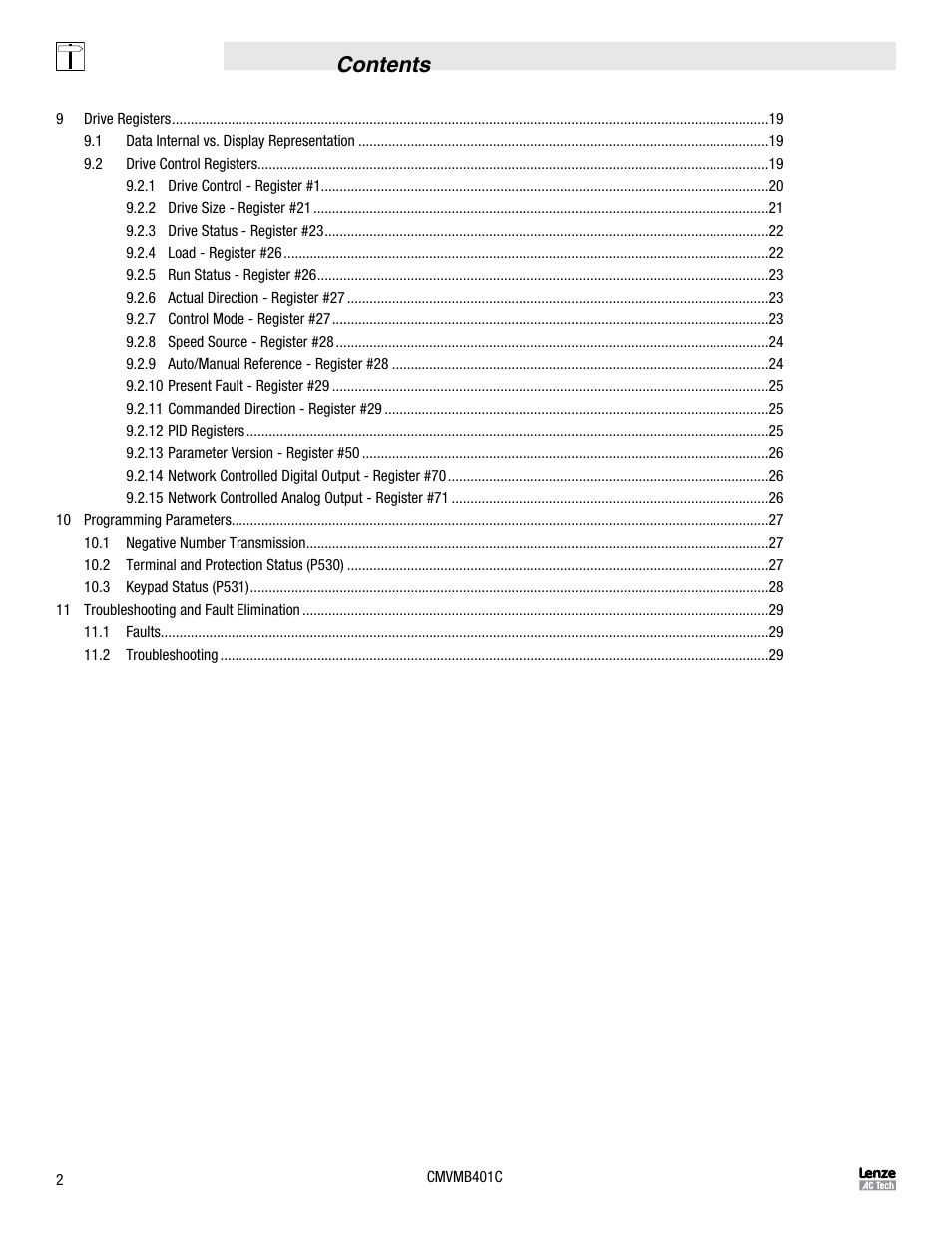 Lenze ESVZAR0 RS-485 User Manual | Page 4 / 33