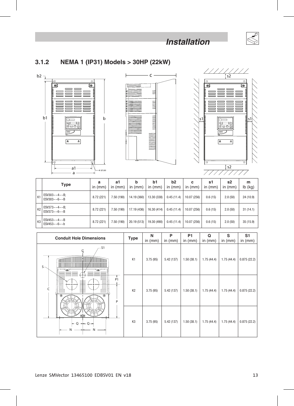 Installation | Lenze ESV SMV frequency inverter User Manual | Page 15 / 66