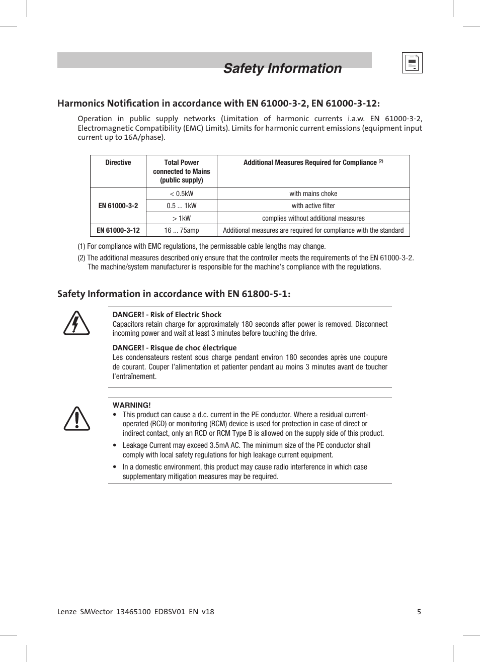 Safety information | Lenze ESV SMV frequency inverter User Manual | Page 7 / 66