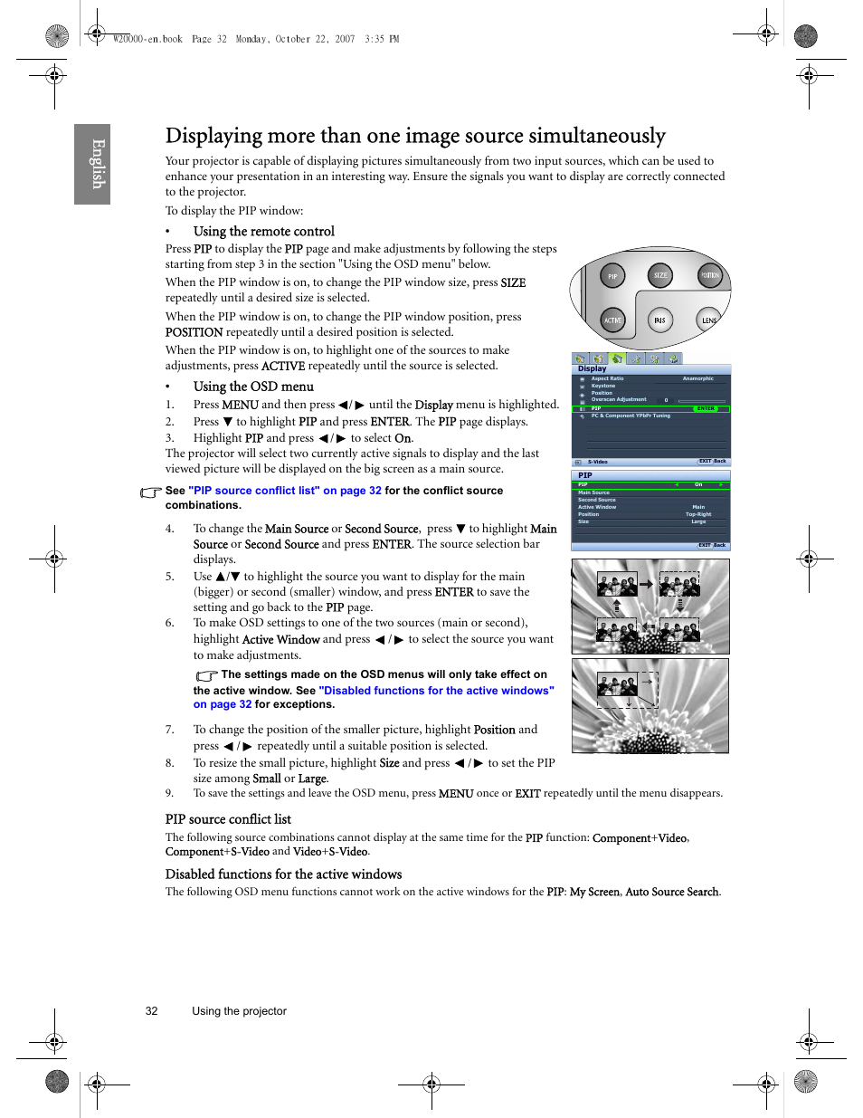 Eng lish | BenQ W20000 User Manual | Page 32 / 53