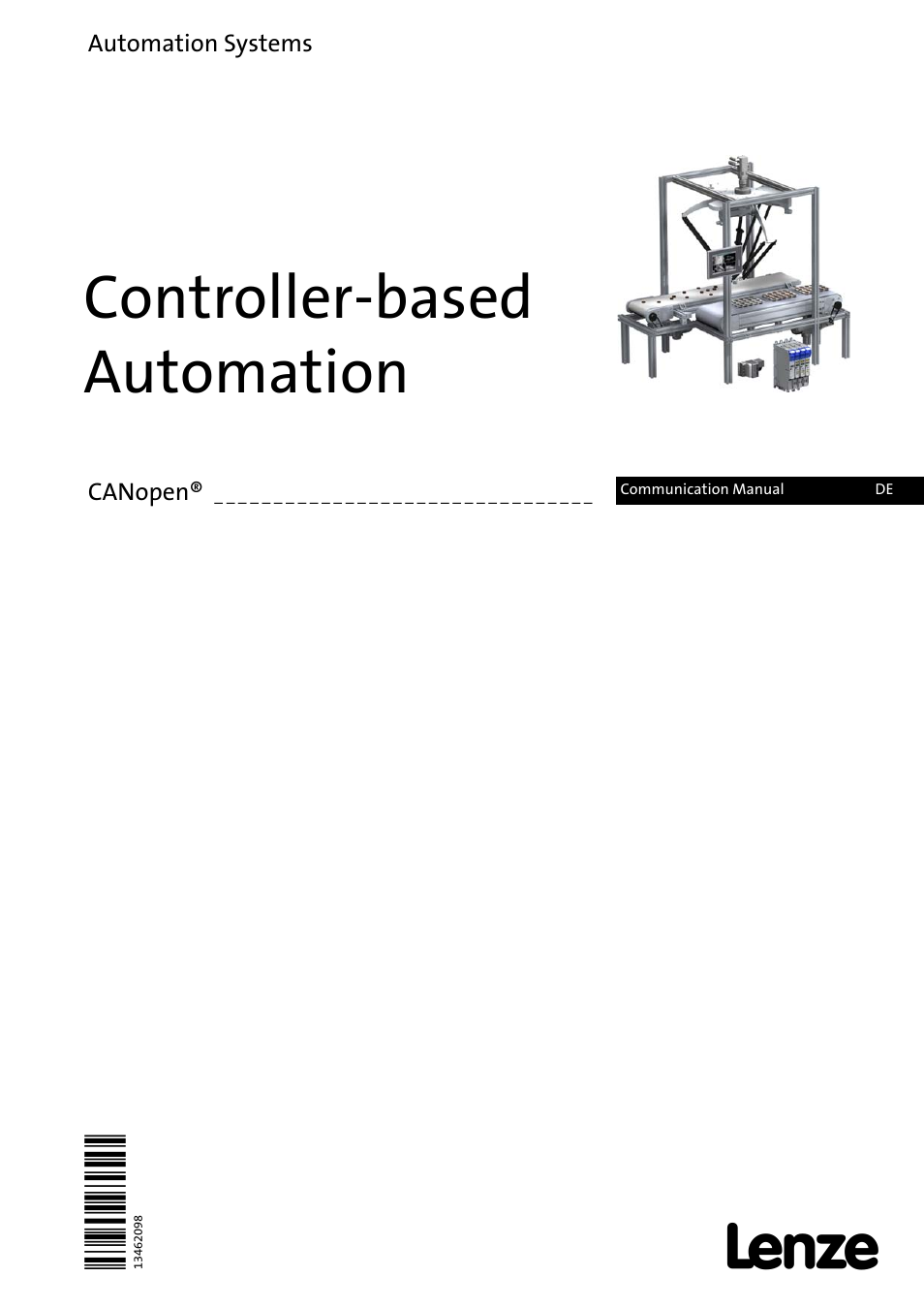 Lenze CANopen Controller-based Automation User Manual | 110 pages