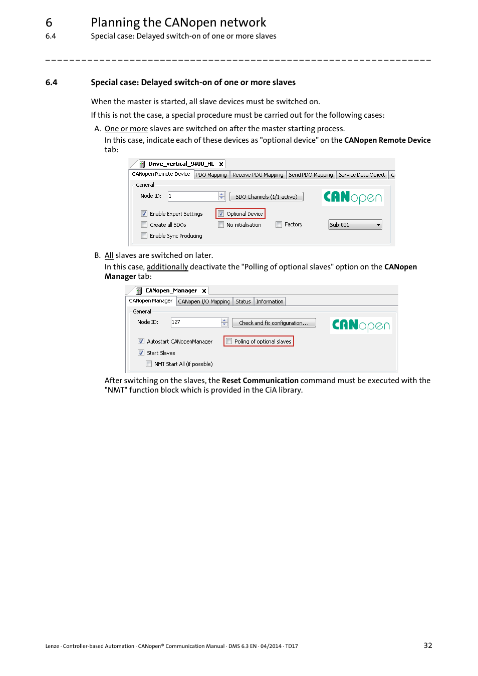 6planning the canopen network | Lenze CANopen Controller-based Automation User Manual | Page 32 / 110