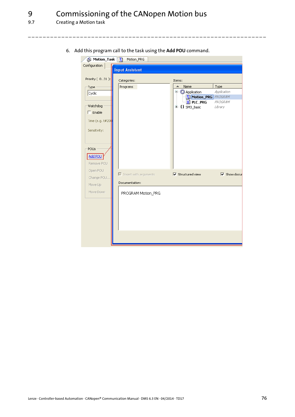 9commissioning of the canopen motion bus | Lenze CANopen Controller-based Automation User Manual | Page 76 / 110