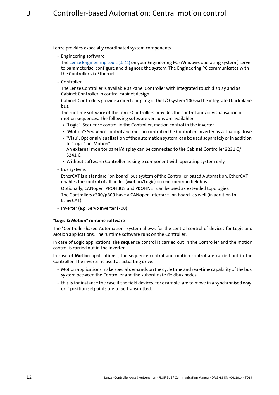 Lenze PROFIBUS Controller-based Automation User Manual | Page 12 / 55