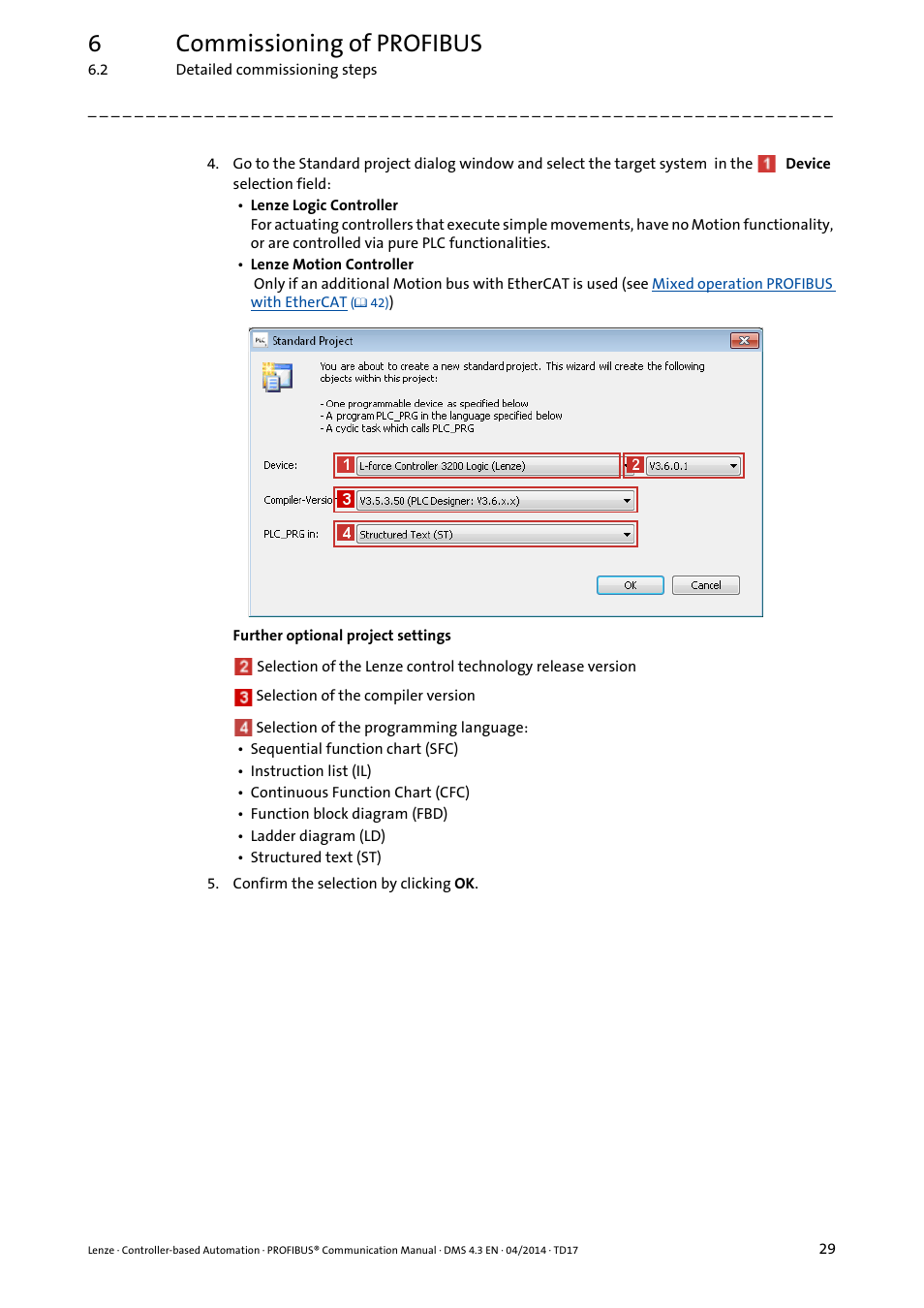 6commissioning of profibus | Lenze PROFIBUS Controller-based Automation User Manual | Page 29 / 55