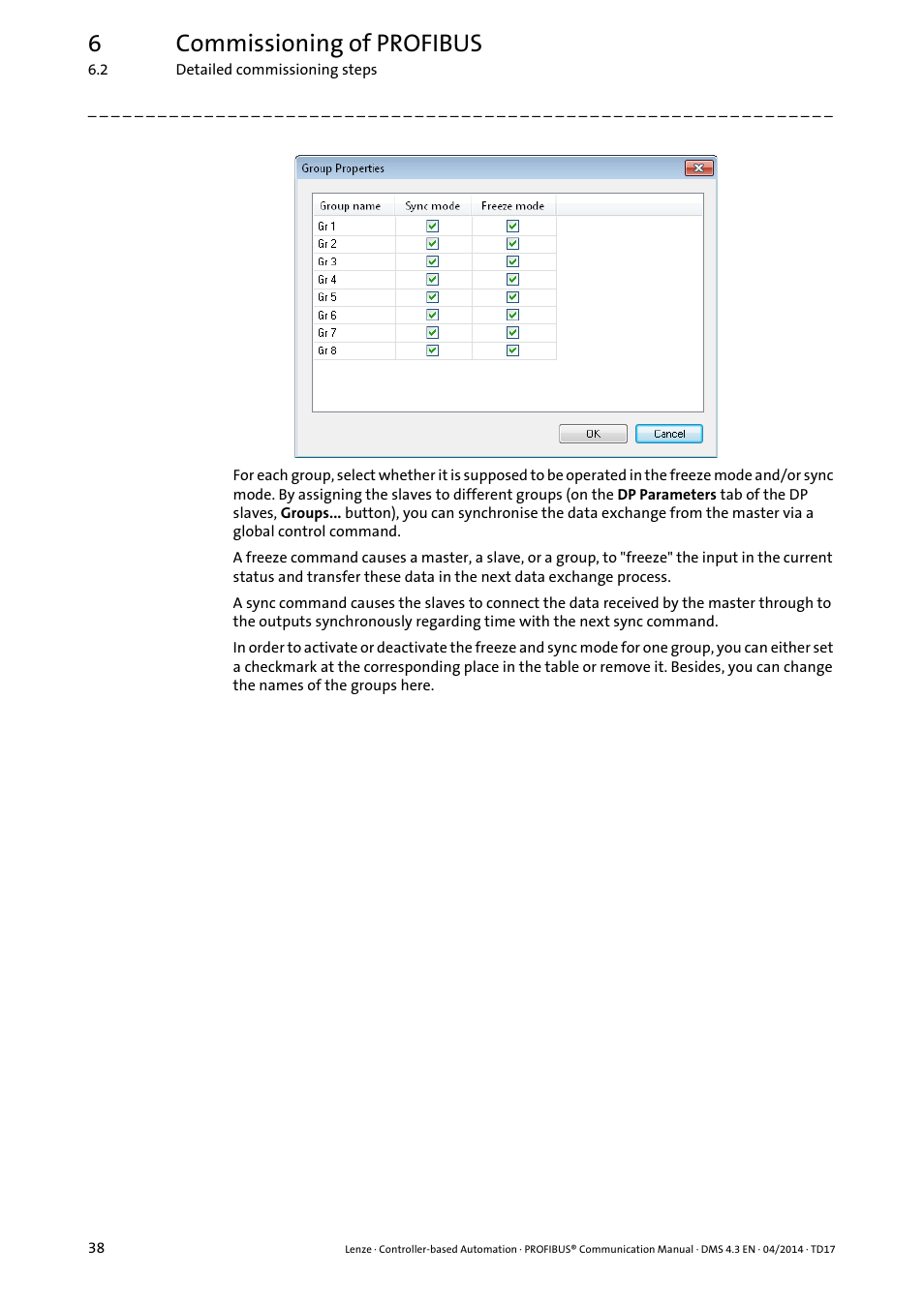 6commissioning of profibus | Lenze PROFIBUS Controller-based Automation User Manual | Page 38 / 55