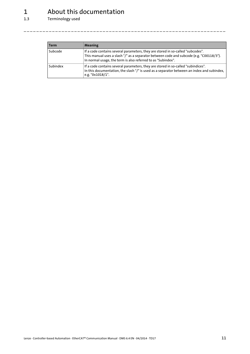 1about this documentation | Lenze EtherCAT Controller-based Automation User Manual | Page 11 / 205