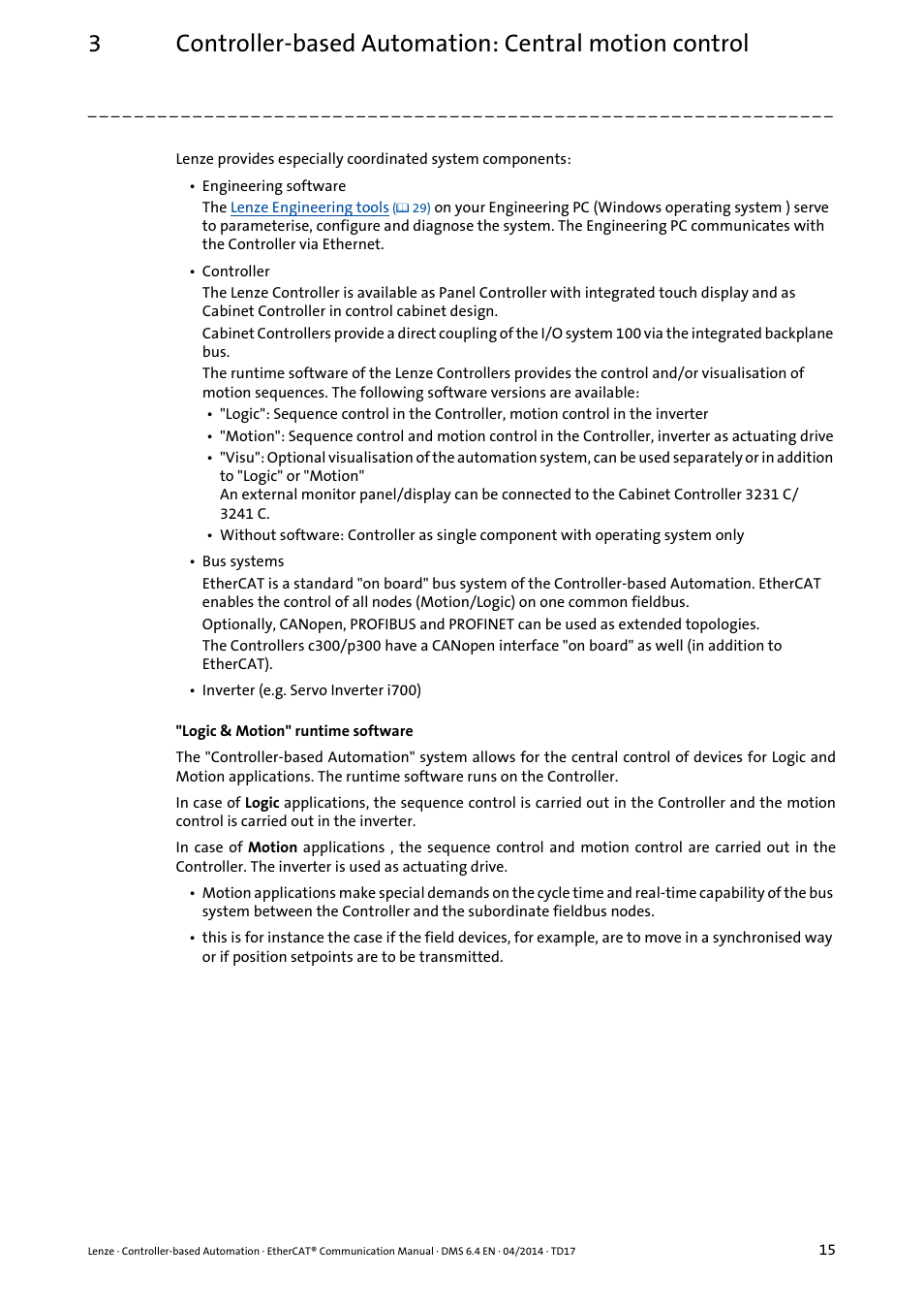 Lenze EtherCAT Controller-based Automation User Manual | Page 15 / 205