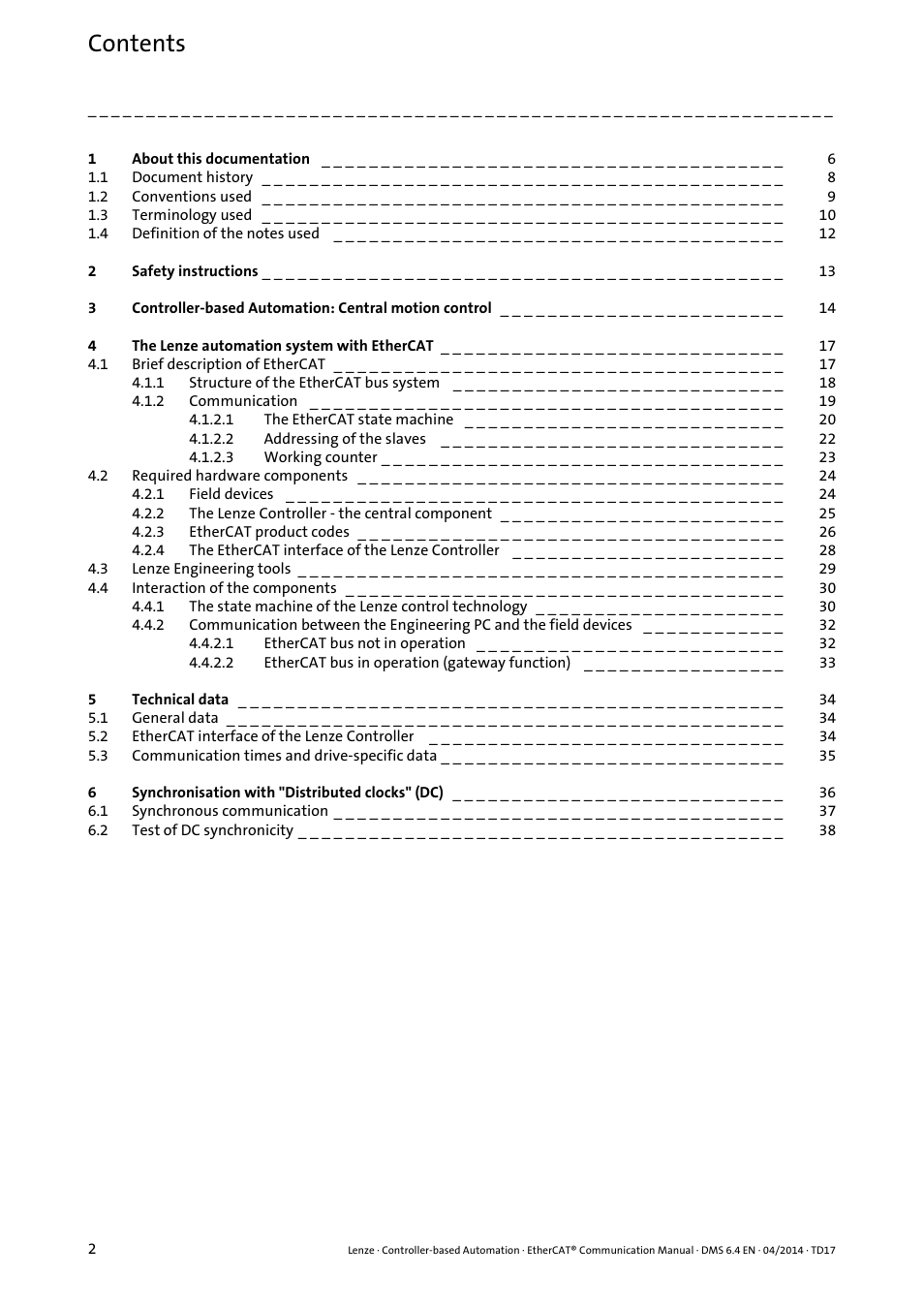 Lenze EtherCAT Controller-based Automation User Manual | Page 2 / 205