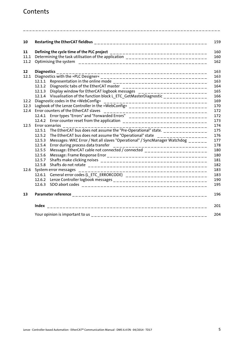 Lenze EtherCAT Controller-based Automation User Manual | Page 5 / 205