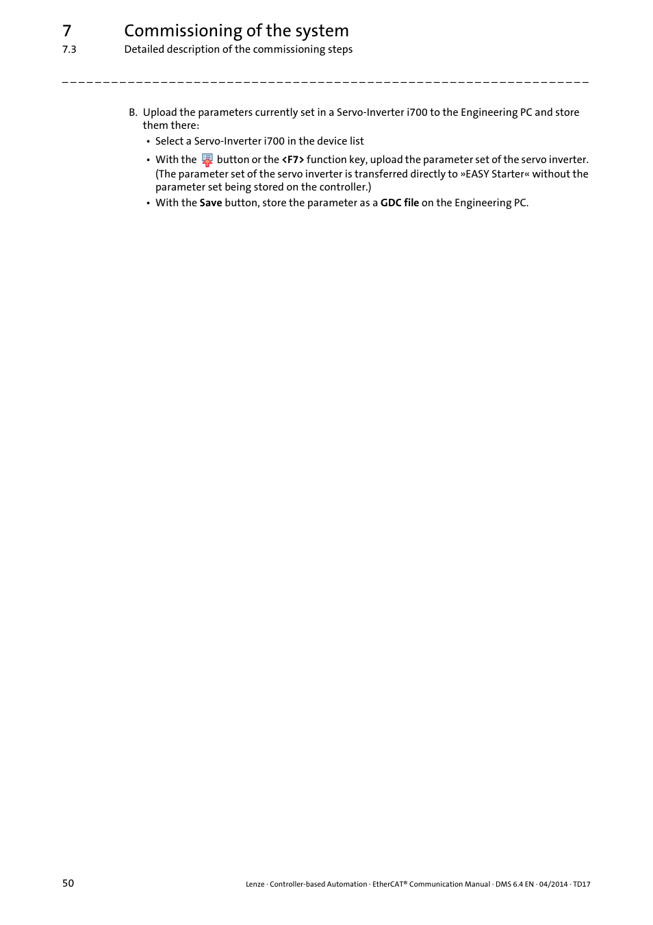 7commissioning of the system | Lenze EtherCAT Controller-based Automation User Manual | Page 50 / 205