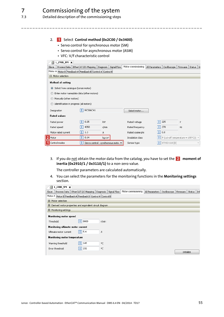 7commissioning of the system | Lenze EtherCAT Controller-based Automation User Manual | Page 55 / 205