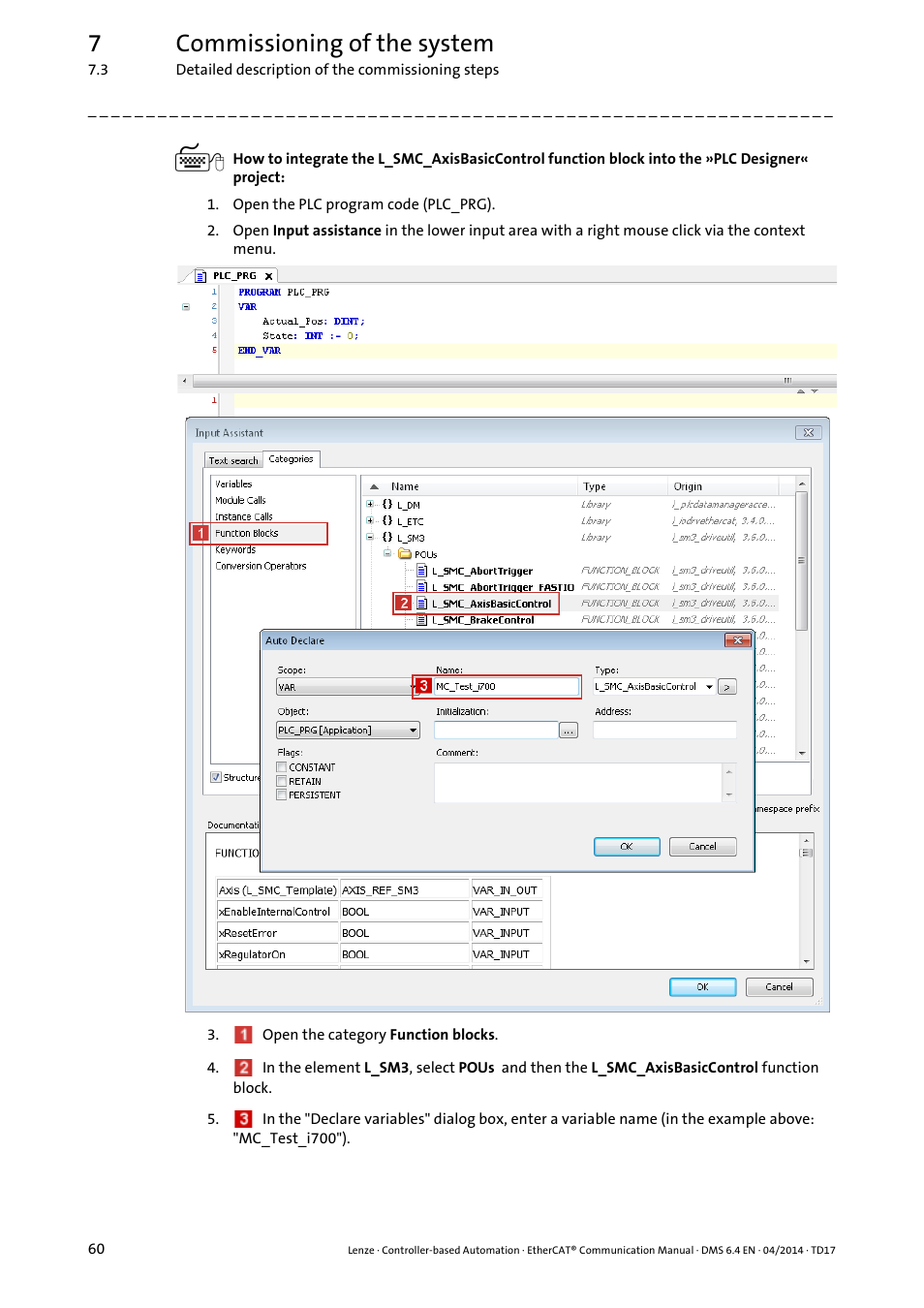 7commissioning of the system | Lenze EtherCAT Controller-based Automation User Manual | Page 60 / 205