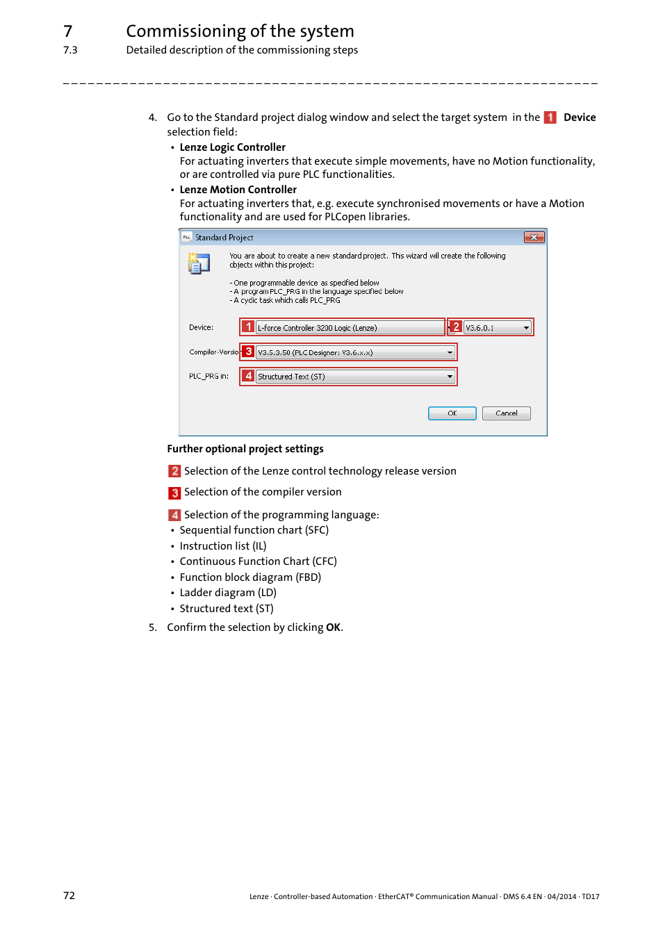 7commissioning of the system | Lenze EtherCAT Controller-based Automation User Manual | Page 72 / 205