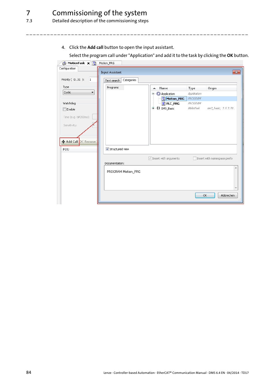 7commissioning of the system | Lenze EtherCAT Controller-based Automation User Manual | Page 84 / 205