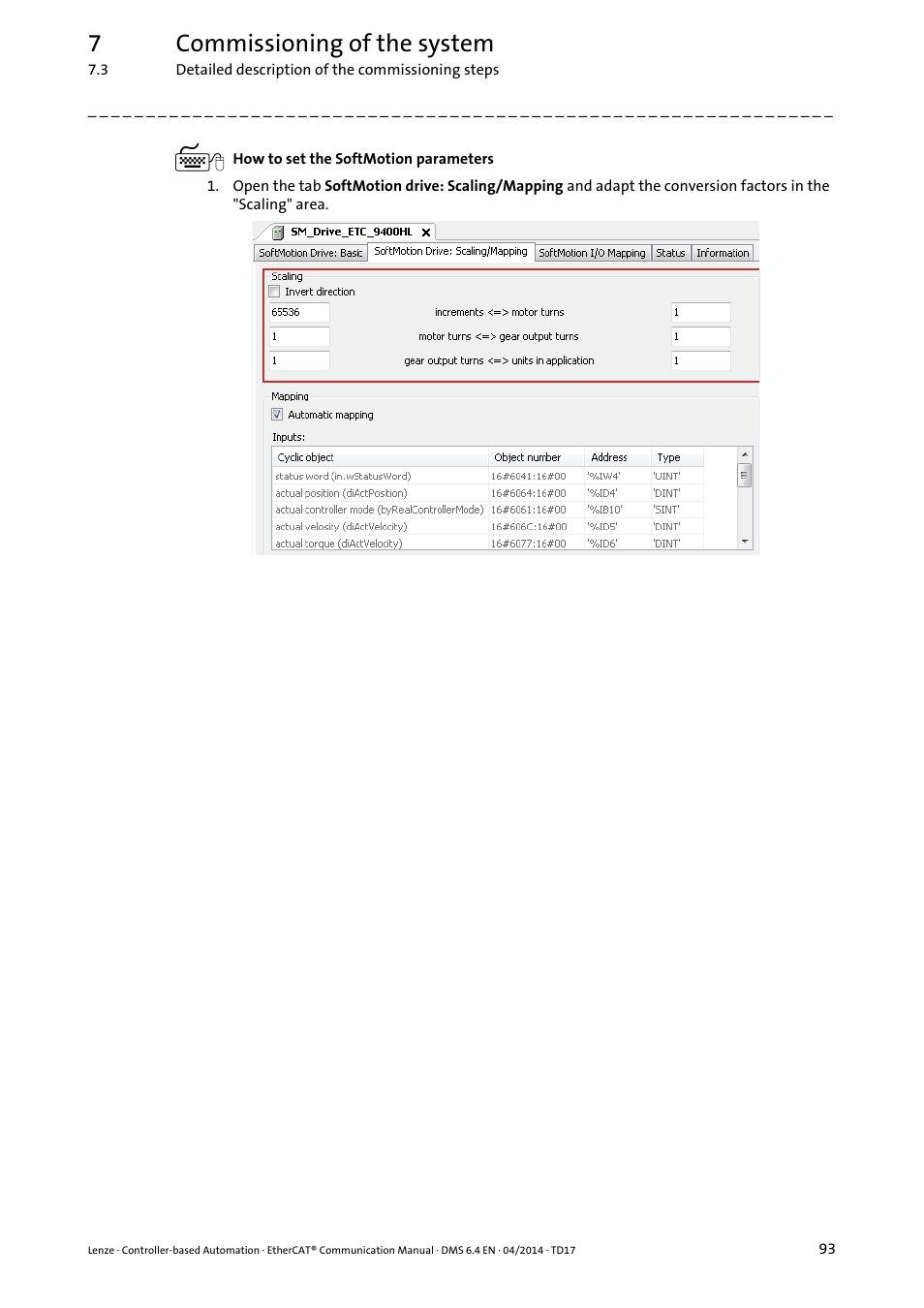 7commissioning of the system | Lenze EtherCAT Controller-based Automation User Manual | Page 93 / 205