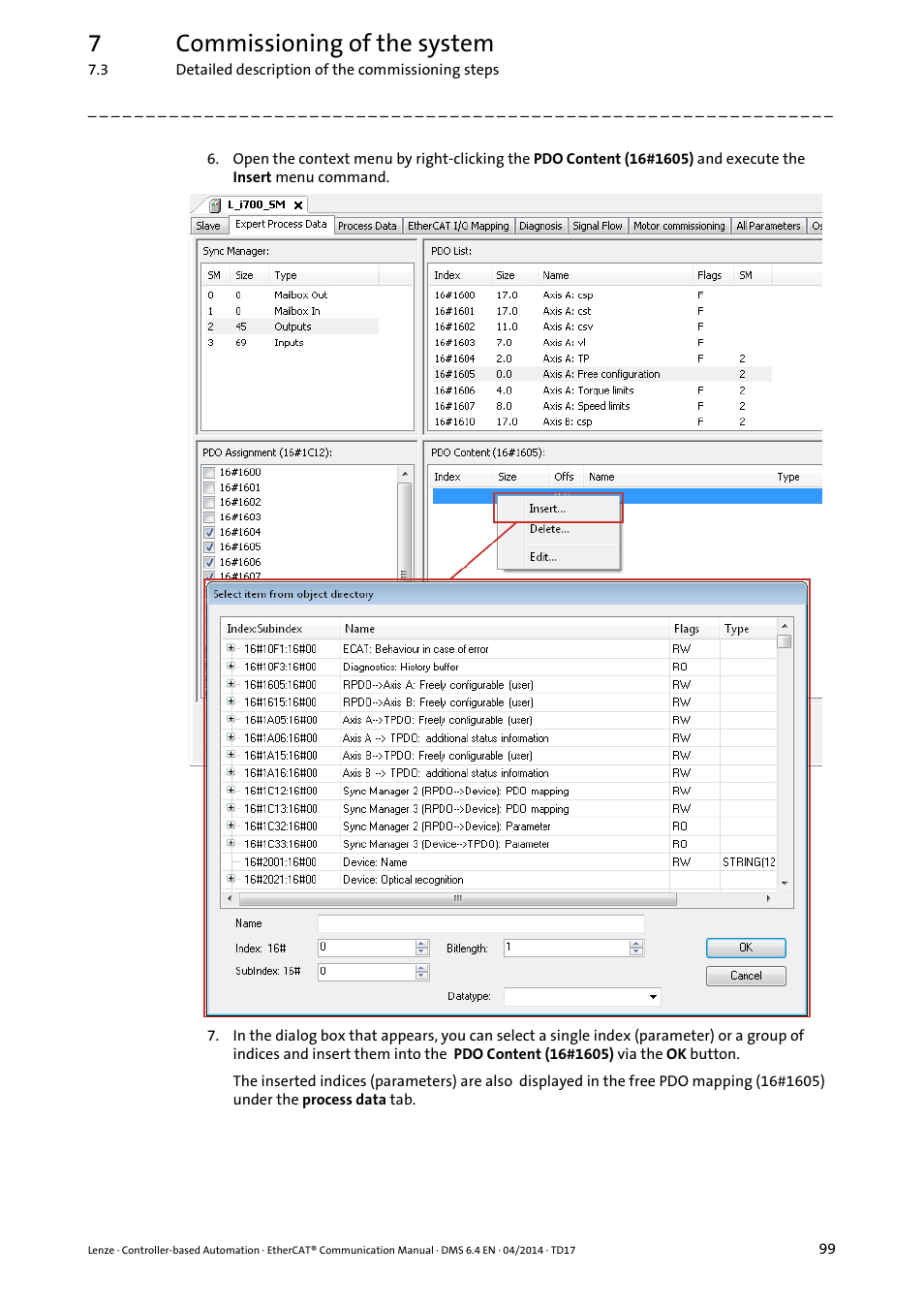 7commissioning of the system | Lenze EtherCAT Controller-based Automation User Manual | Page 99 / 205