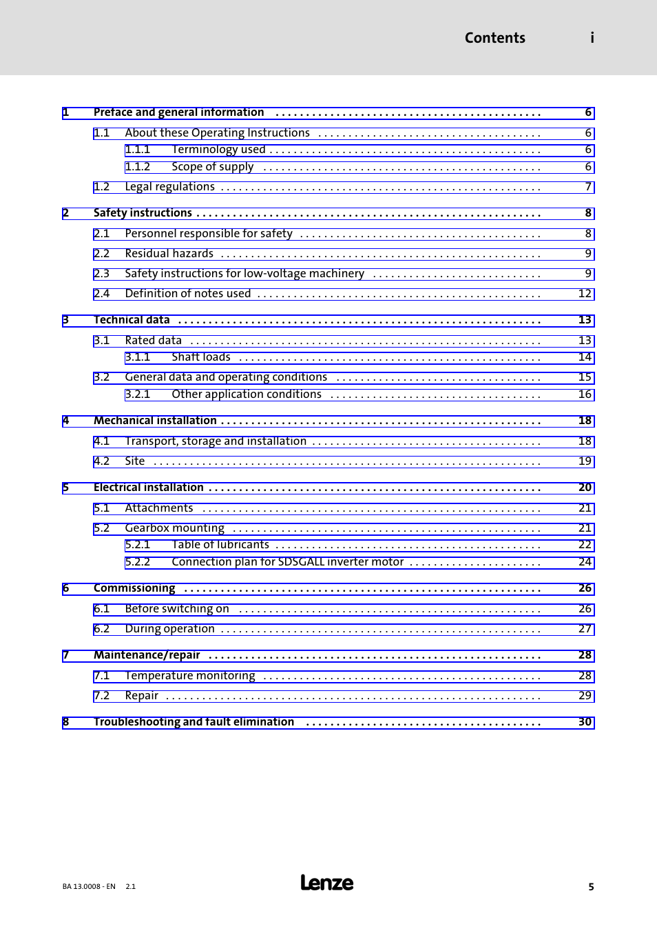 Lenze SDSGA User Manual | Page 5 / 32