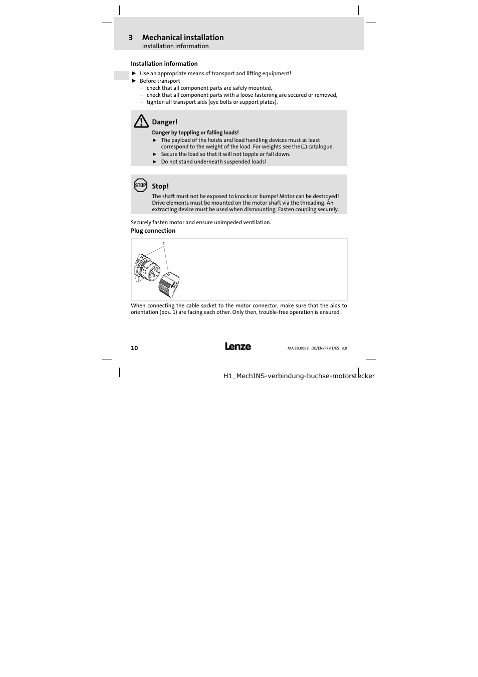 3 mechanical installation | Lenze SDSGA Mounting Instructions User Manual | Page 10 / 28