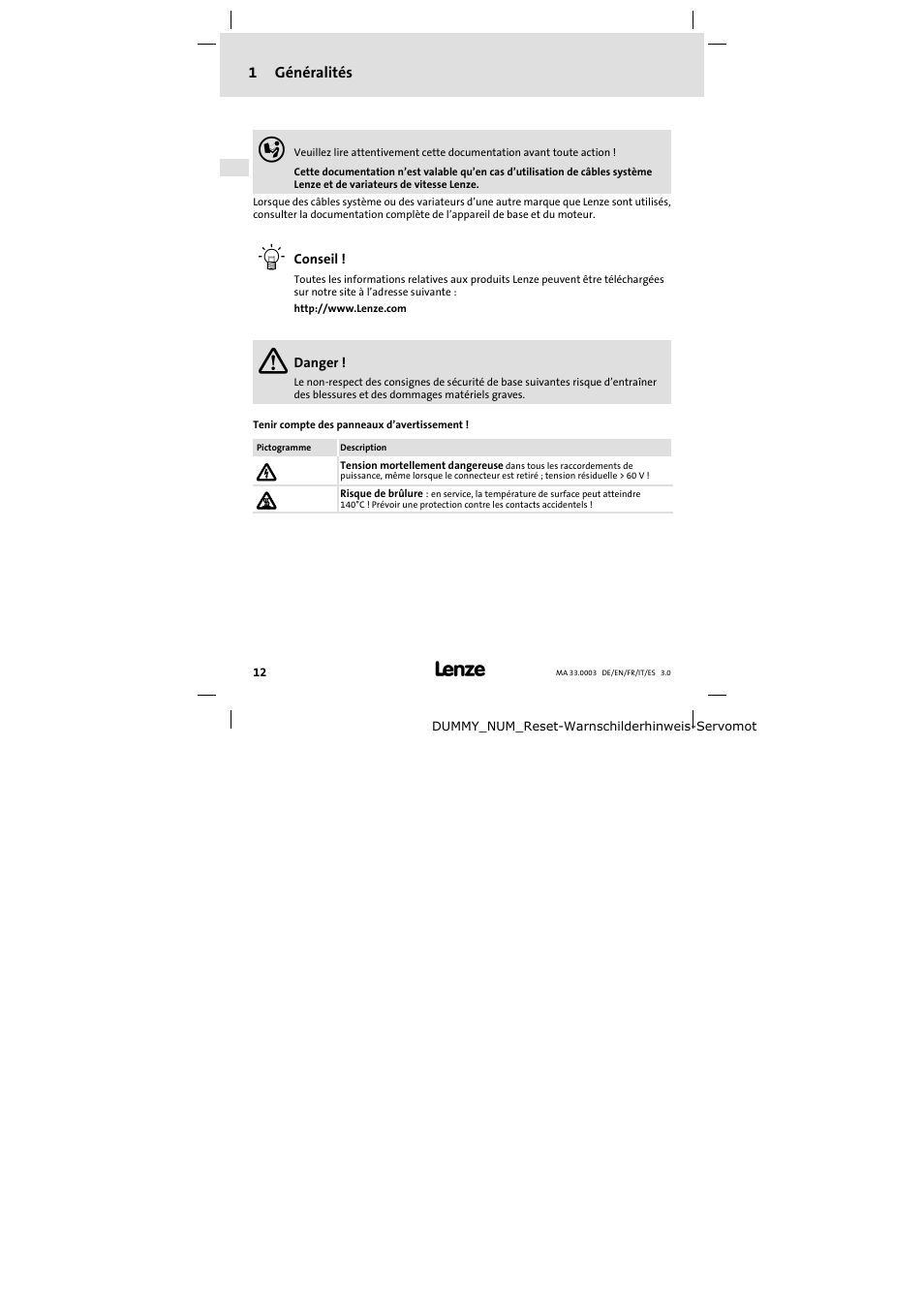 Lenze SDSGA Mounting Instructions User Manual | Page 12 / 28