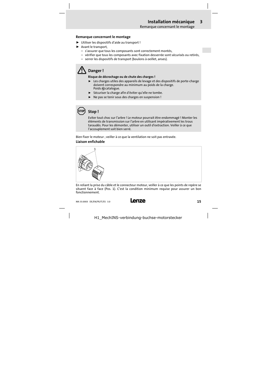 Installation mécanique | Lenze SDSGA Mounting Instructions User Manual | Page 15 / 28