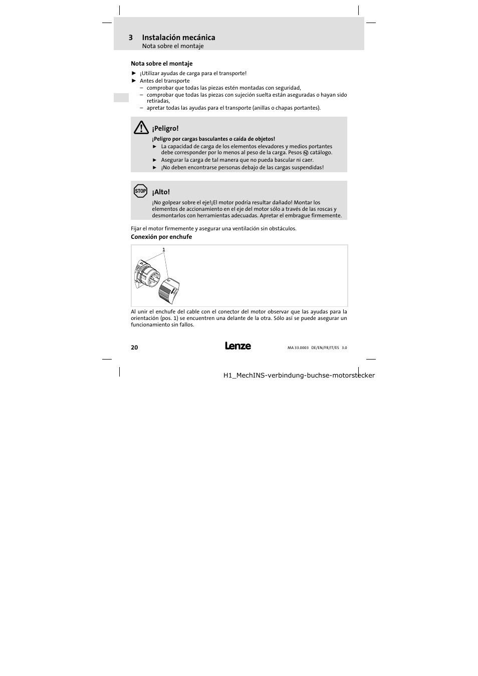 3 instalación mecánica | Lenze SDSGA Mounting Instructions User Manual | Page 20 / 28