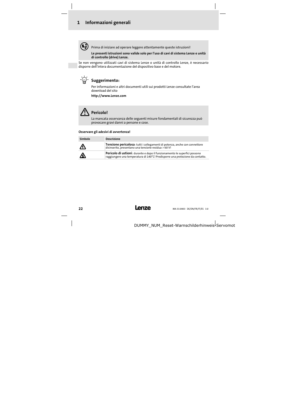 Lenze SDSGA Mounting Instructions User Manual | Page 22 / 28