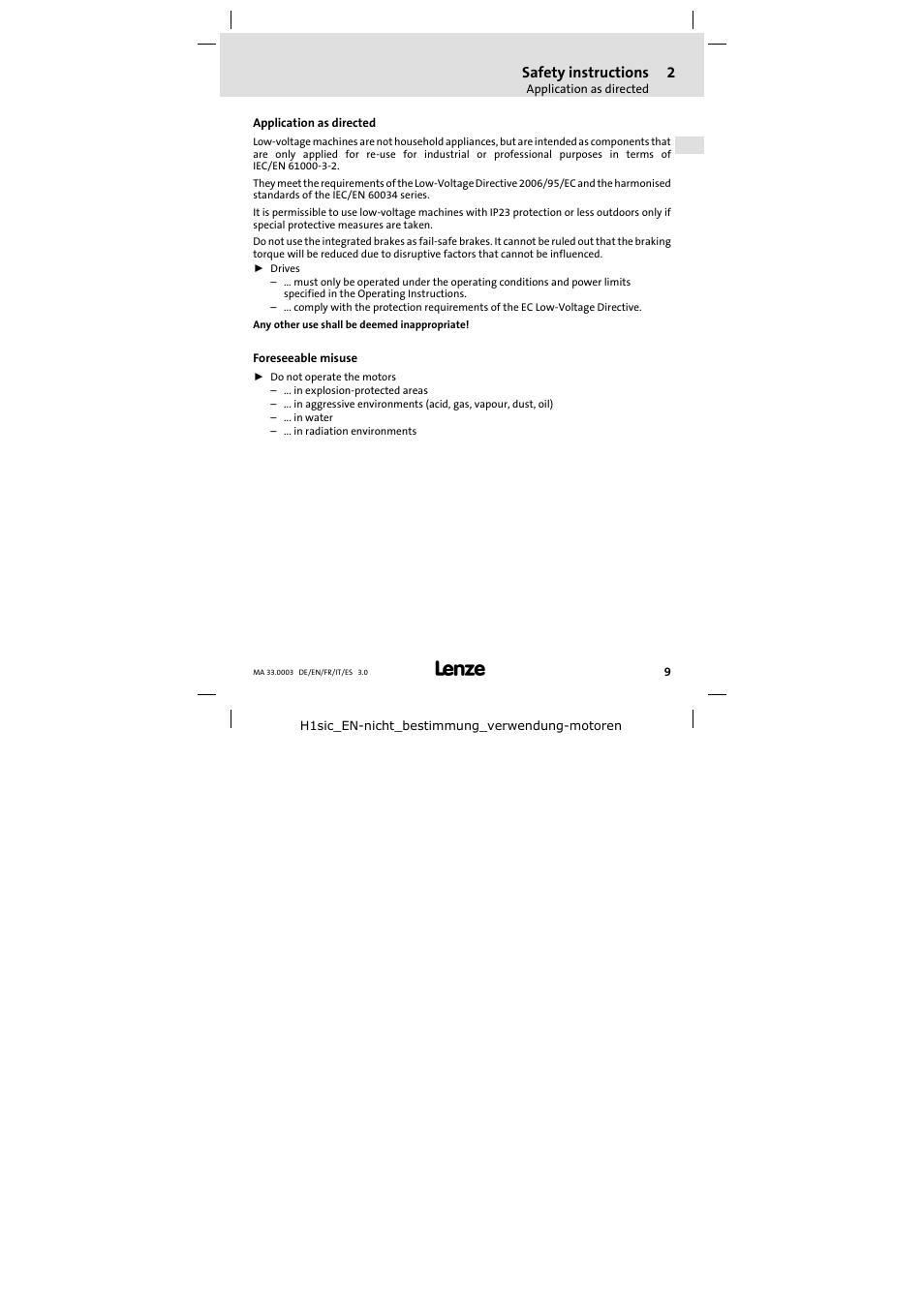 Safety instructions | Lenze SDSGA Mounting Instructions User Manual | Page 9 / 28