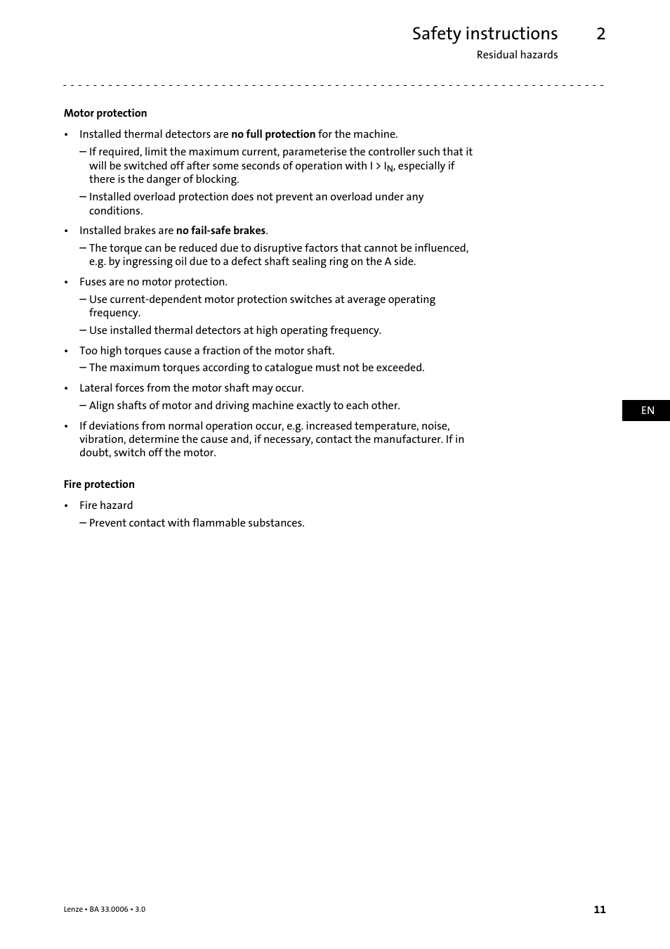 Safety instructions | Lenze MDFQA Operating Instructions User Manual | Page 11 / 48