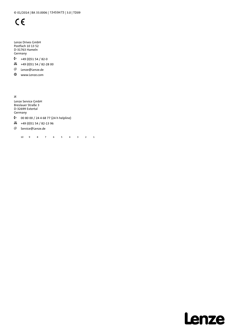 Lenze MDFQA Operating Instructions User Manual | Page 48 / 48